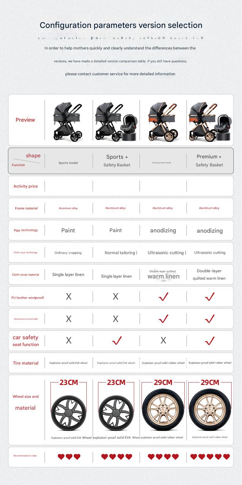 Luxury Portable Travel Pram 3 in 1Baby Stroller High Landscape Baby Pushchair Baby Travel Stroller Newborn Stroller - detail 3