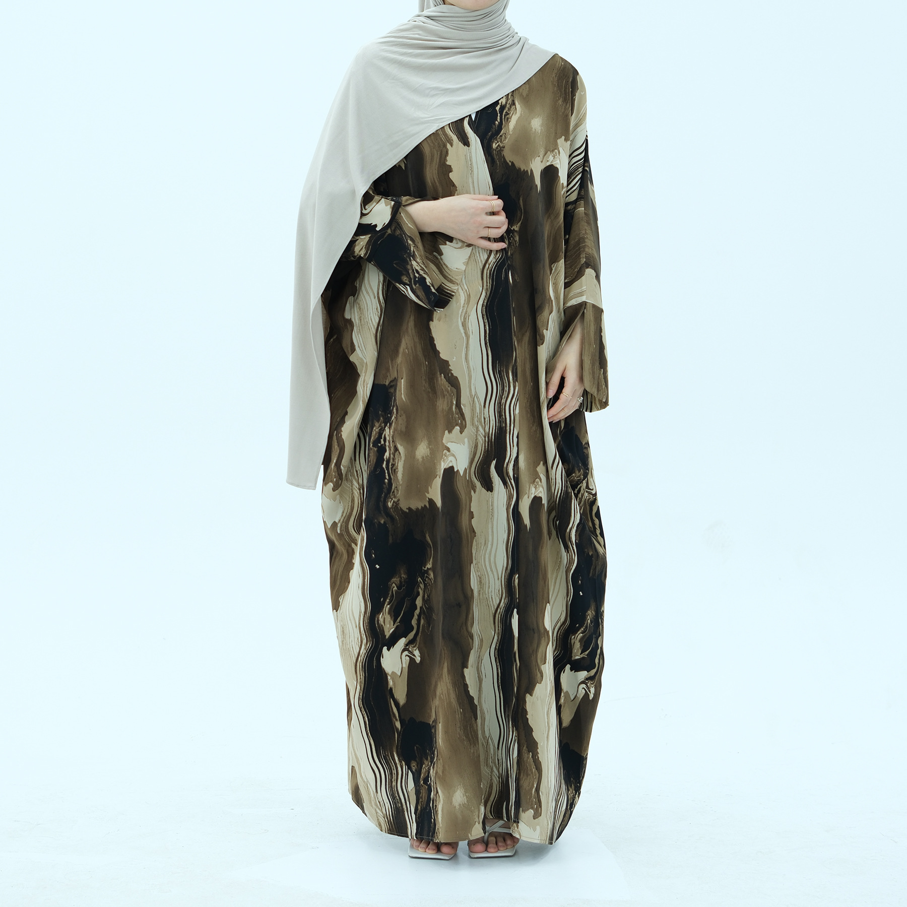 Muslim Dress for Women Party Abaya Print Cardigan Ramadan Eid Arab Long Robe Dubai Kaftan Islam Vestidos Jalabiya - detail 7