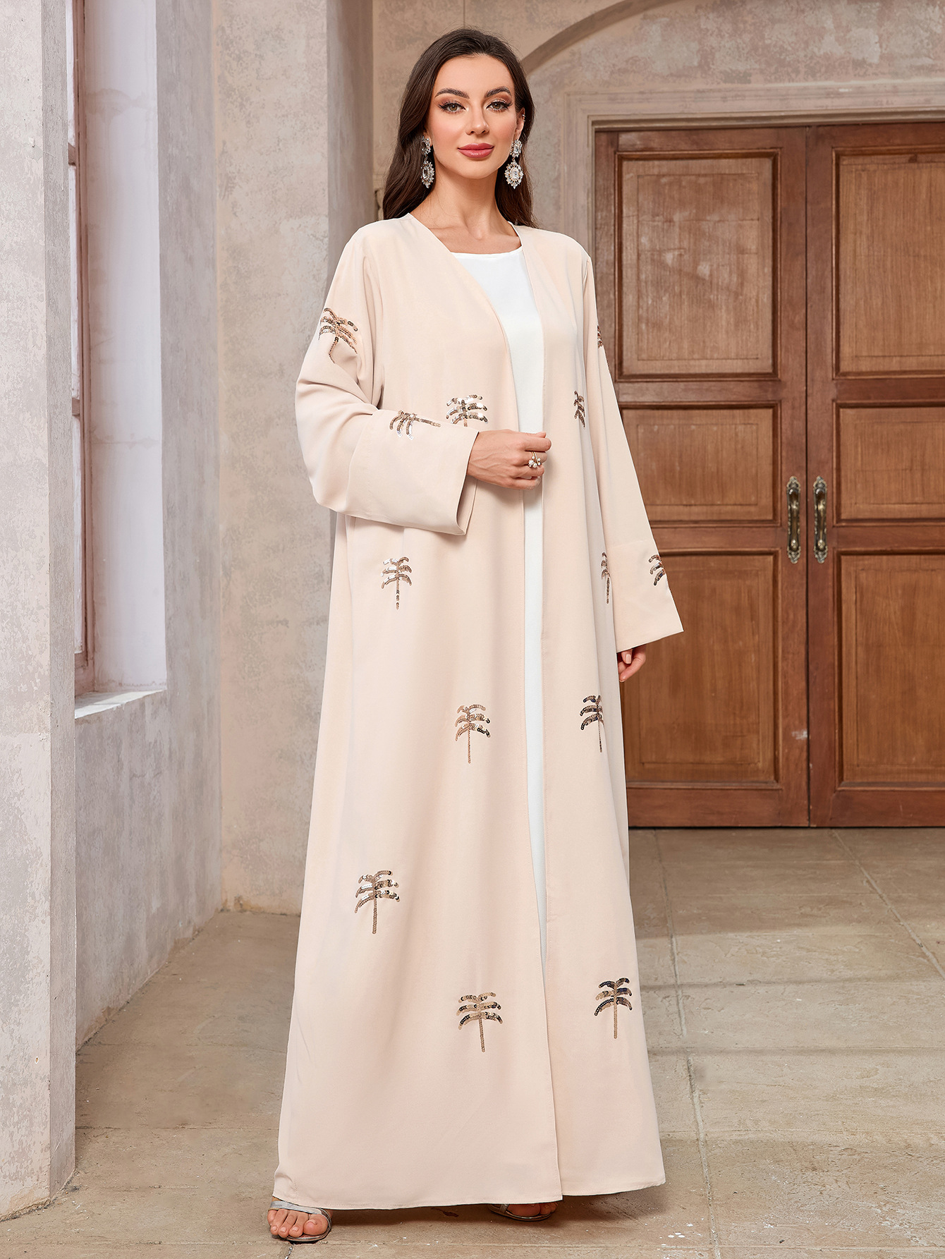 New Abaya Open Robe Grace Clothing Muslim Women Ramadan Embroidery Kimono Cardigan Kaftan Ramadan Eid Islamic Dress - detail 4