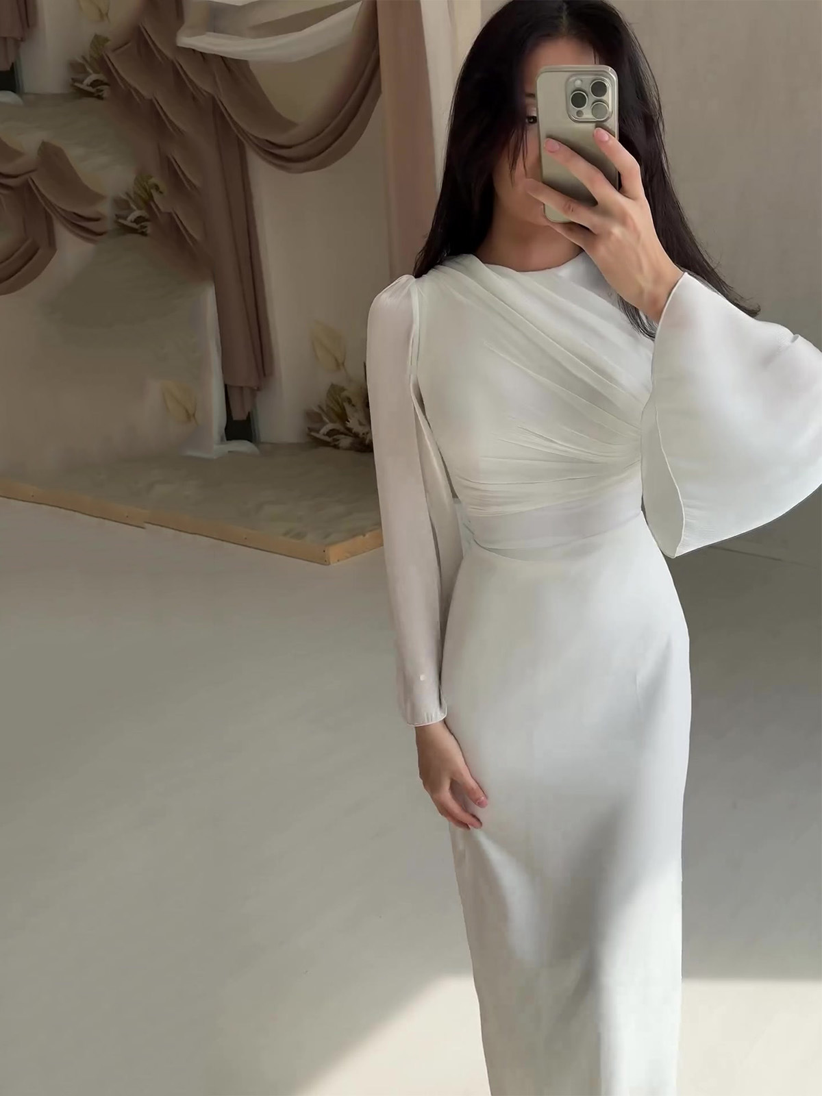 Muslim Silky Evening Dress Eid Ramadan Vestidos Arab Long Robe Kaftan Dubai Islam Women Party Dresses Abayas - detail 5