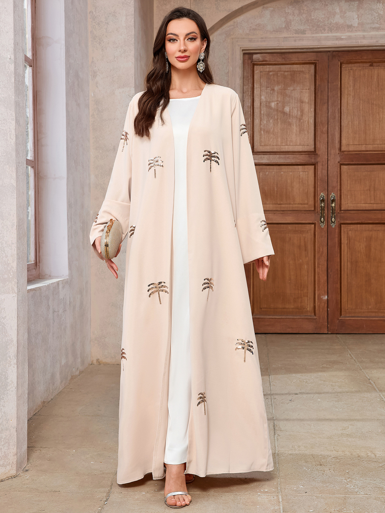 New Abaya Open Robe Grace Clothing Muslim Women Ramadan Embroidery Kimono Cardigan Kaftan Ramadan Eid Islamic Dress - detail 3
