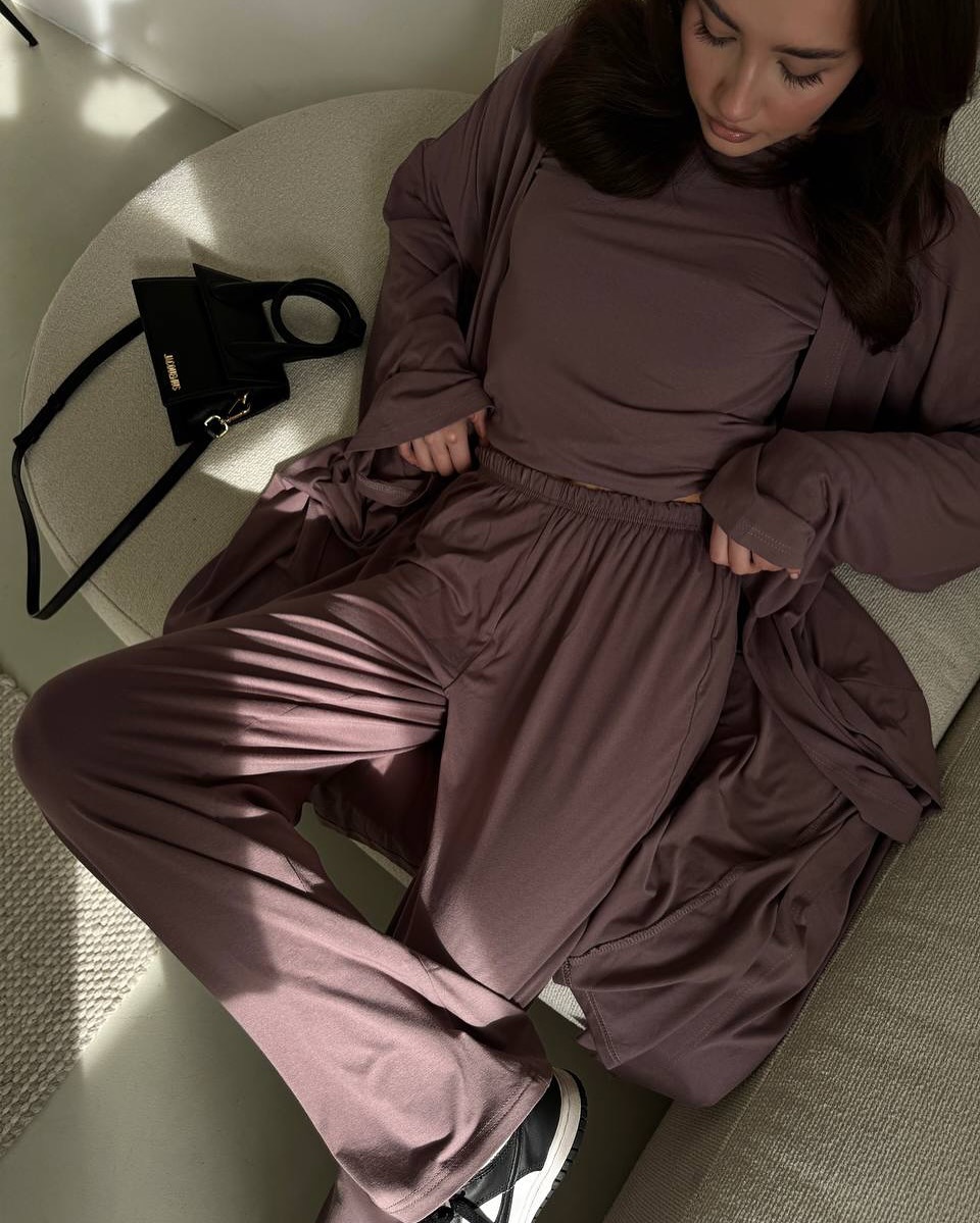 Casual Yellow Women 3 Pieces Suits V-neck Long Coat O-neck Slim Top Wide Leg Trousers Summer New Fashion - detail 5