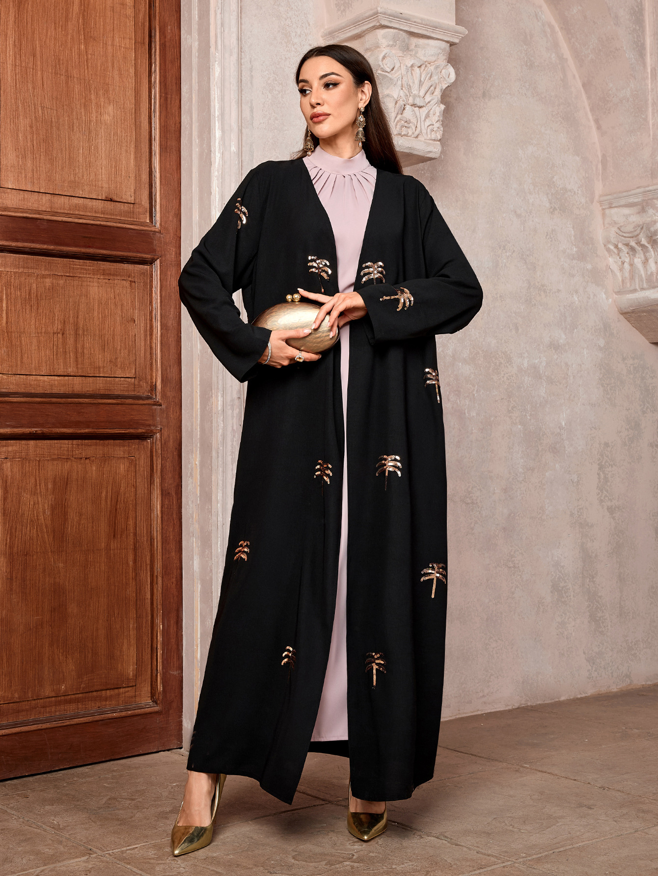 New Abaya Open Robe Grace Clothing Muslim Women Ramadan Embroidery Kimono Cardigan Kaftan Ramadan Eid Islamic Dress - detail 10