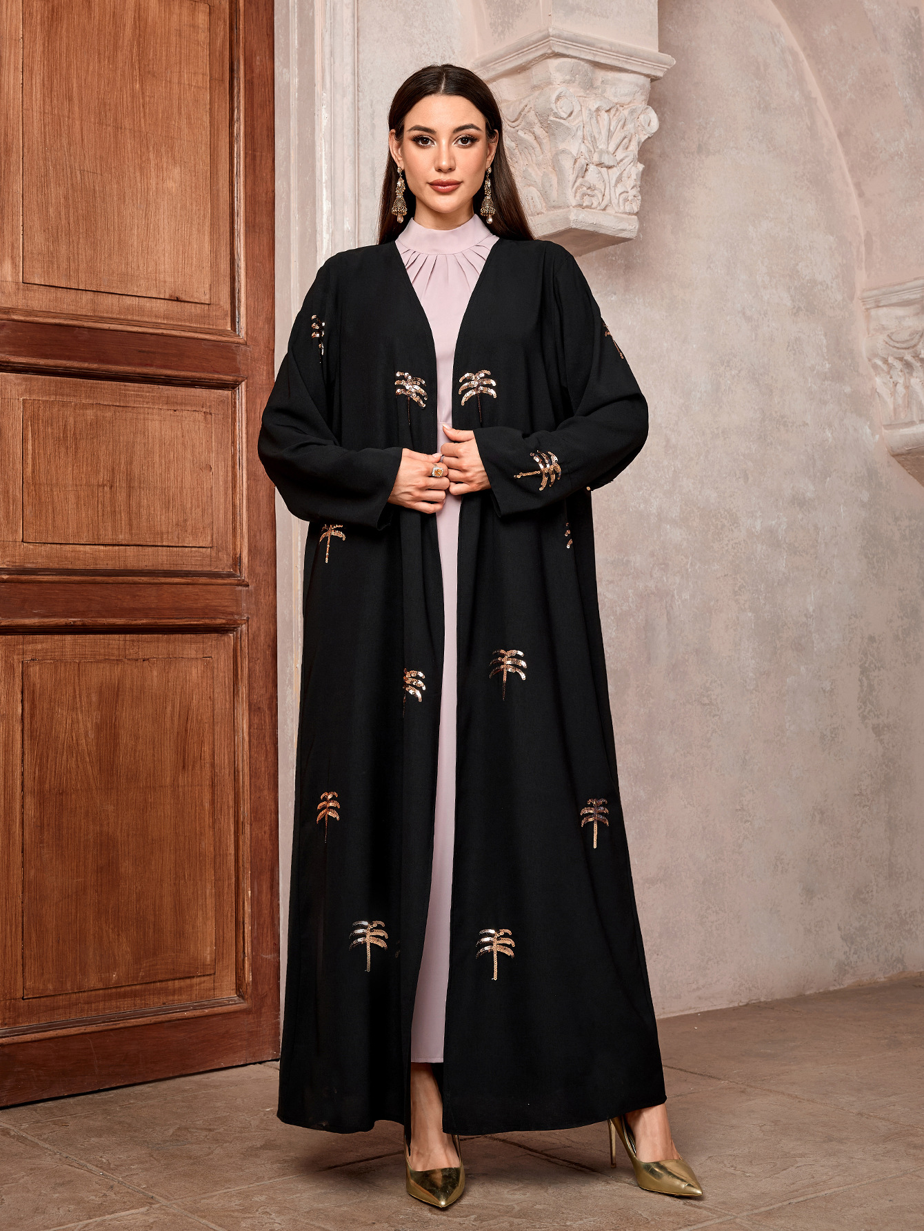 New Abaya Open Robe Grace Clothing Muslim Women Ramadan Embroidery Kimono Cardigan Kaftan Ramadan Eid Islamic Dress - detail 8
