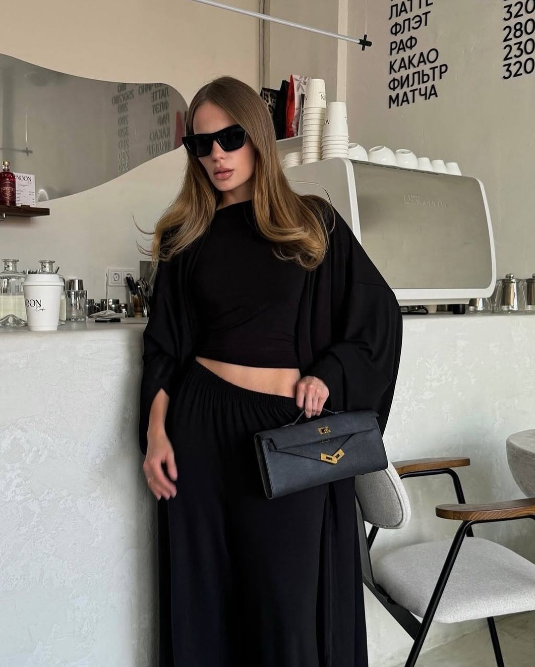 Casual Yellow Women 3 Pieces Suits V-neck Long Coat O-neck Slim Top Wide Leg Trousers Summer New Fashion - detail 8