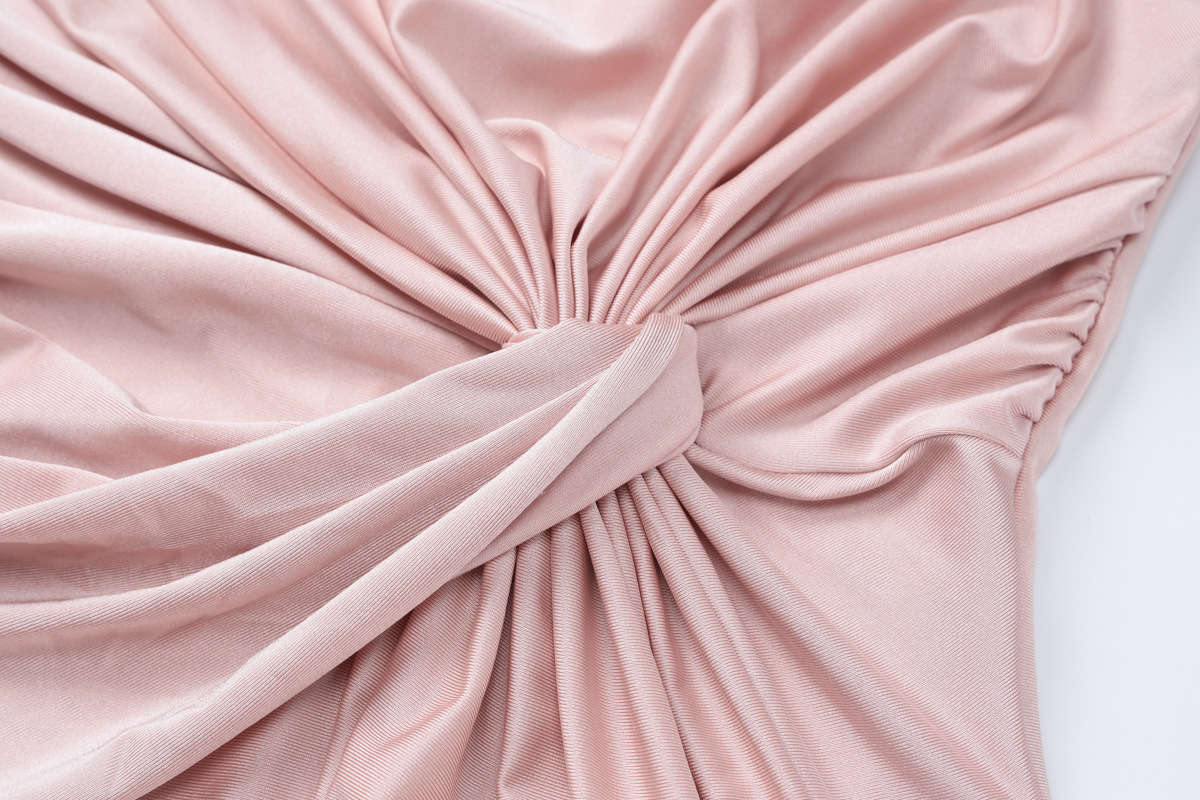 Long Sleeves Shoulder Pad Ruched Maxi Dress Solid Elegant Prom Evening Party Long Dress Women’S Outfit - detail 12
