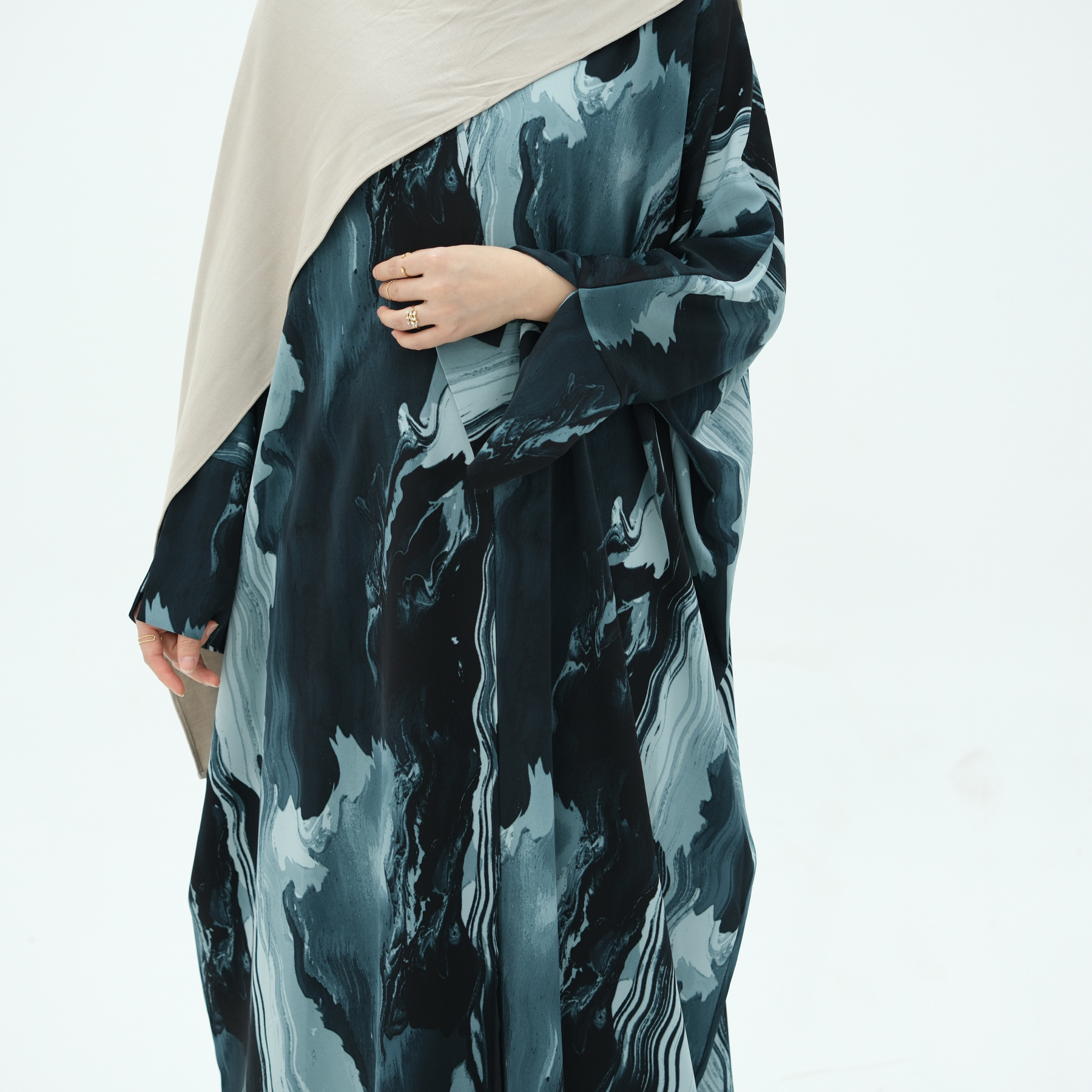 Muslim Dress for Women Party Abaya Print Cardigan Ramadan Eid Arab Long Robe Dubai Kaftan Islam Vestidos Jalabiya - detail 8