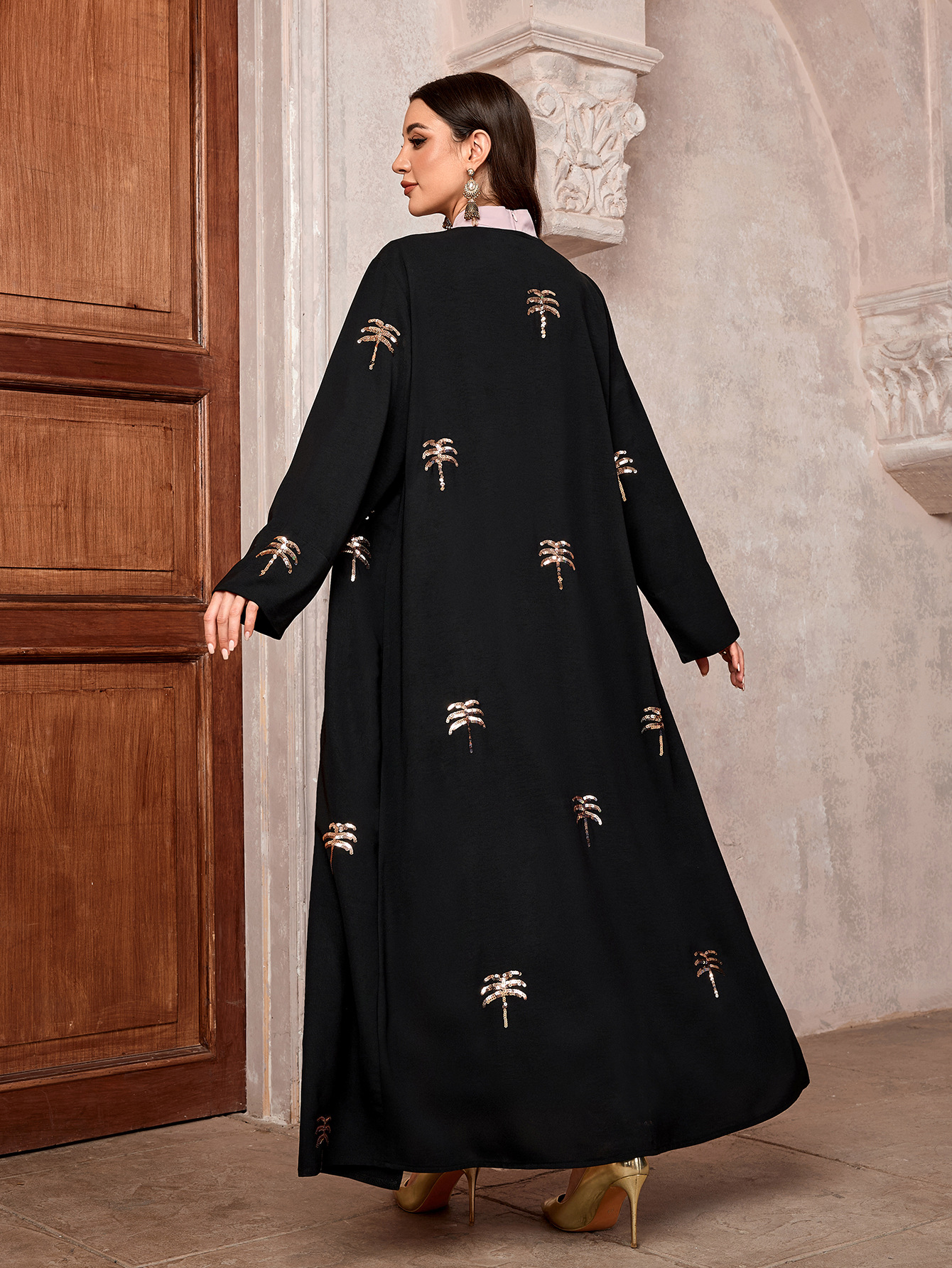 New Abaya Open Robe Grace Clothing Muslim Women Ramadan Embroidery Kimono Cardigan Kaftan Ramadan Eid Islamic Dress - detail 9