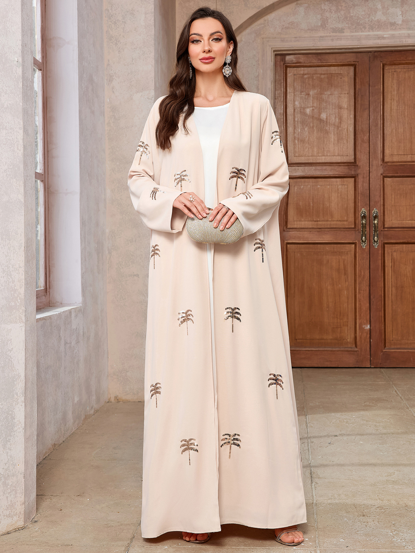 New Abaya Open Robe Grace Clothing Muslim Women Ramadan Embroidery Kimono Cardigan Kaftan Ramadan Eid Islamic Dress - detail 6