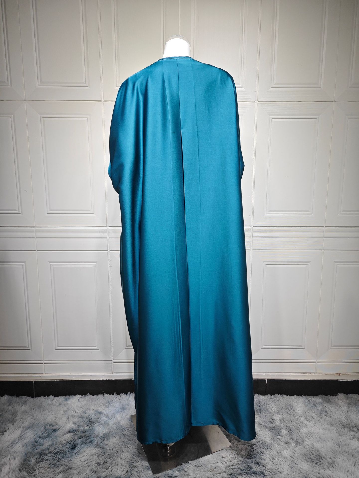 Luxury Elegant Eid Abaya Muslim Islamic Open Abaya Dubai Kaftan Maxi Robe Women Dress Satin Open Kimono - detail 4