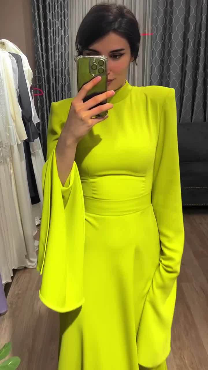 Latest Style Fashion Solid Color Party Evening Dress Women Spring Summer Ruffle Sleeves Elegant A-Line Maxi Dresses - detail 8