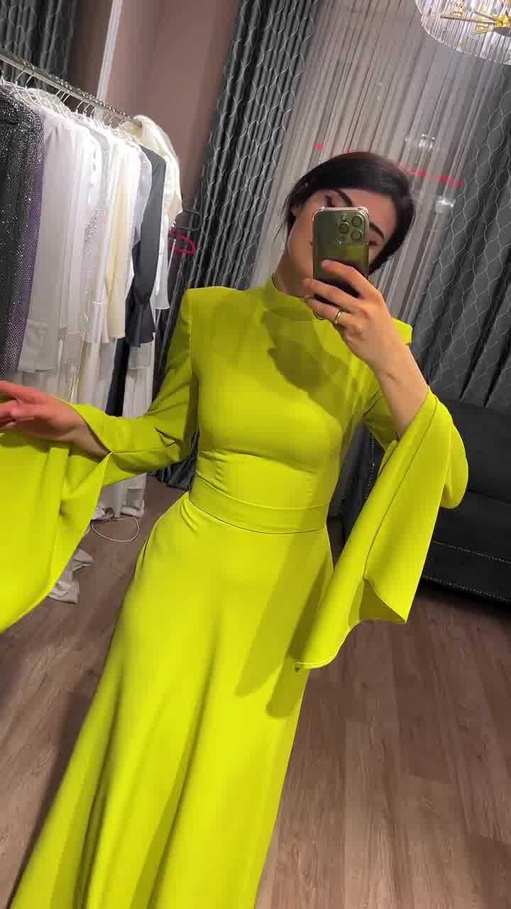 Latest Style Fashion Solid Color Party Evening Dress Women Spring Summer Ruffle Sleeves Elegant A-Line Maxi Dresses - detail 7