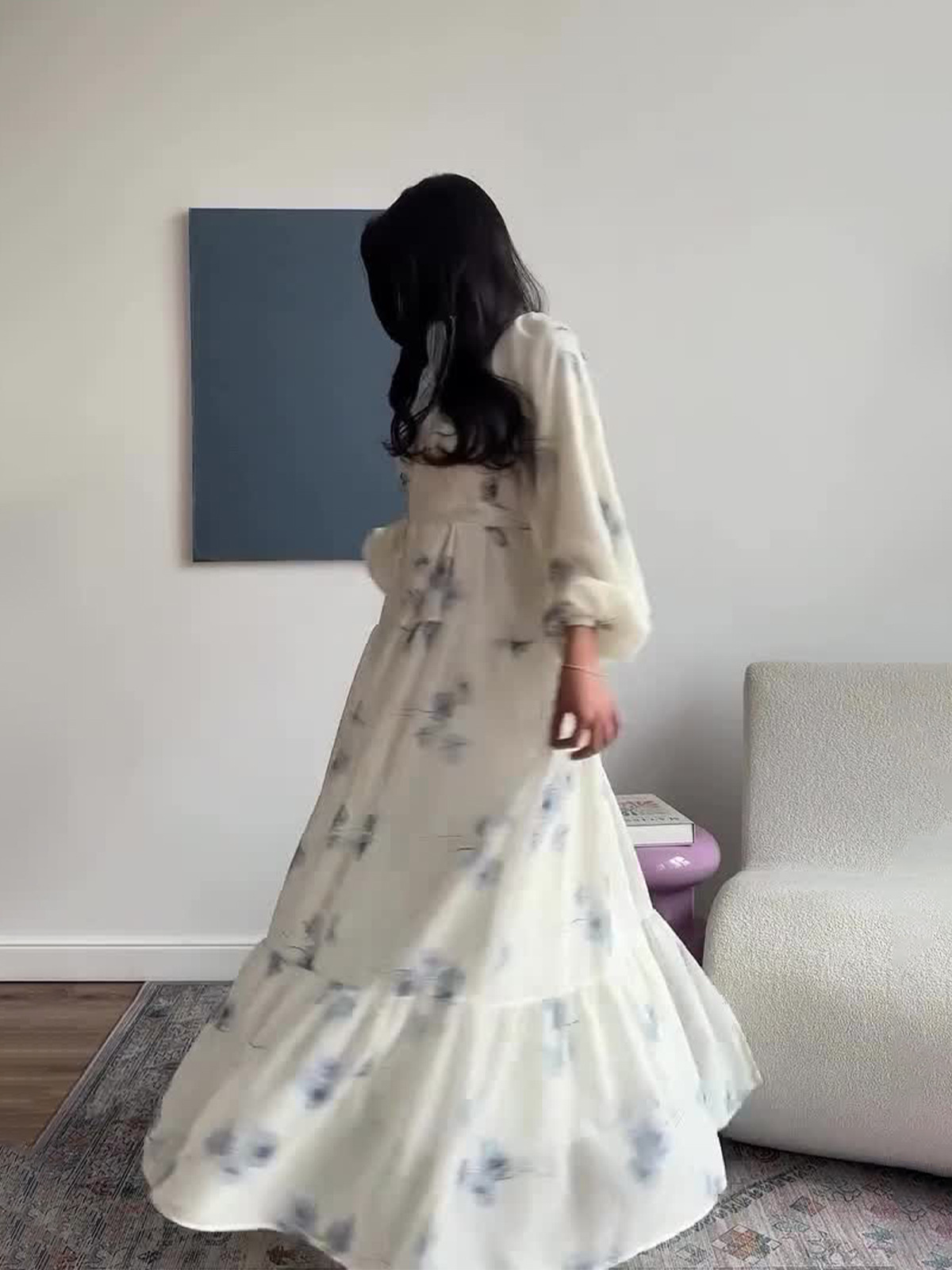 Divine Grace: Elegant Long-Sleeved Modest Fairy Dress - detail 6