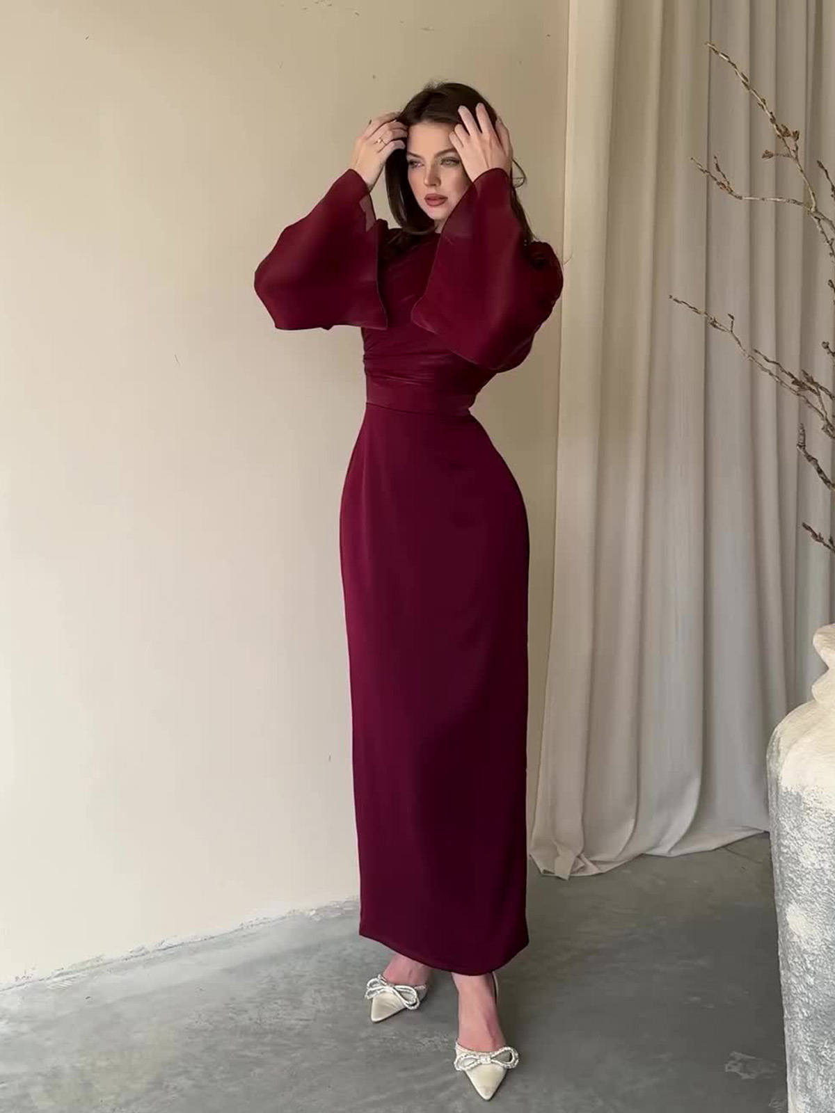 Muslim Silky Evening Dress Eid Ramadan Vestidos Arab Long Robe Kaftan Dubai Islam Women Party Dresses Abayas - detail 4