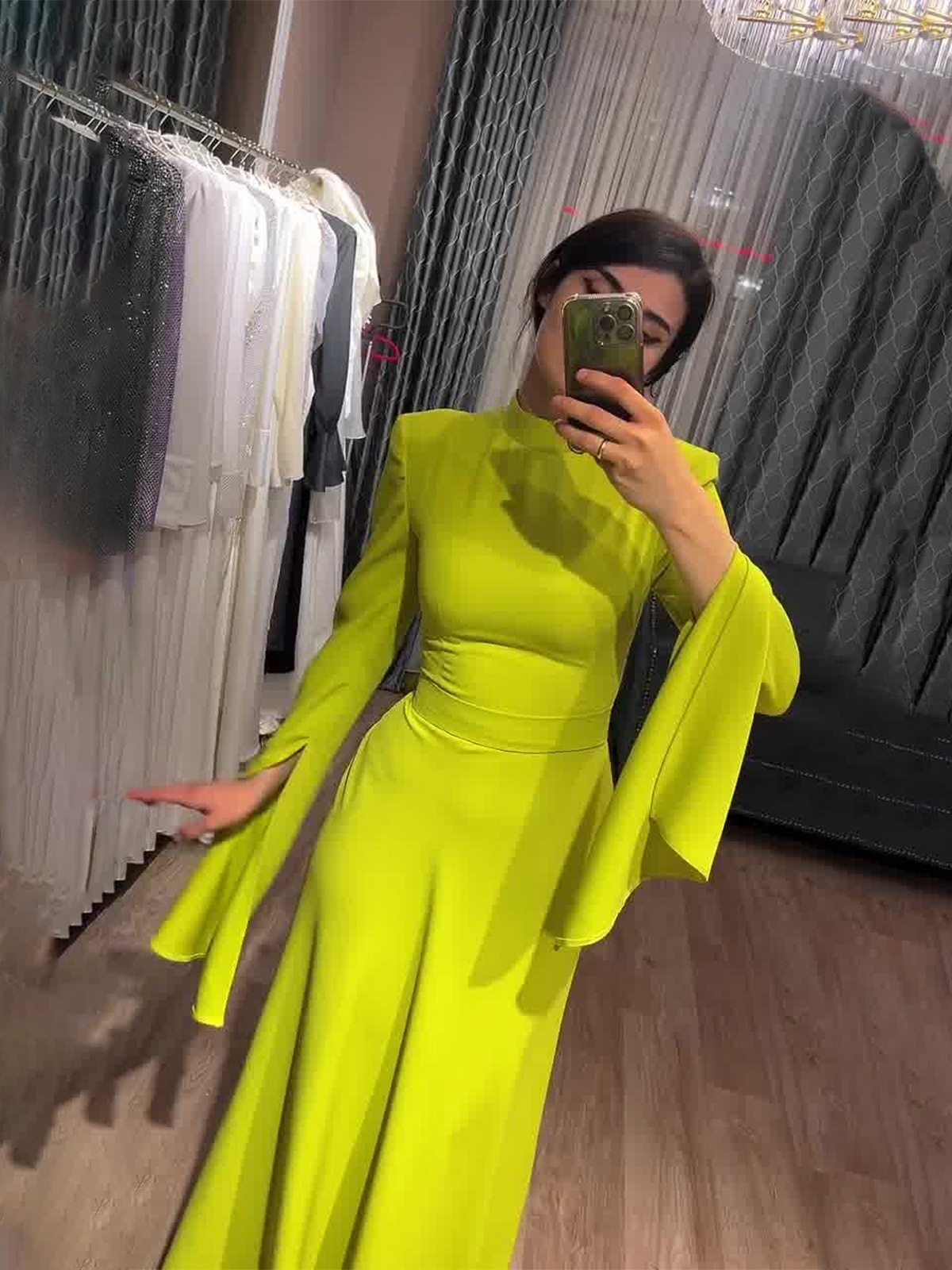 Latest Style Fashion Solid Color Party Evening Dress Women Spring Summer Ruffle Sleeves Elegant A-Line Maxi Dresses - detail 2