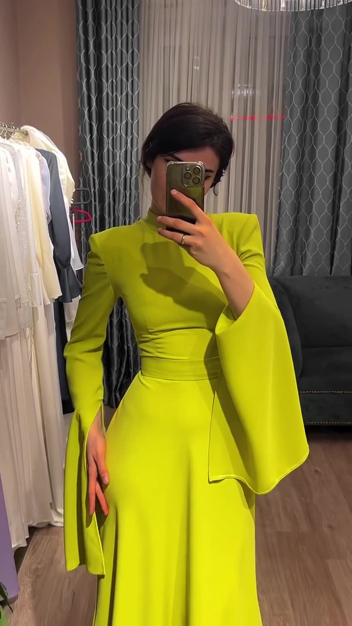 Latest Style Fashion Solid Color Party Evening Dress Women Spring Summer Ruffle Sleeves Elegant A-Line Maxi Dresses - detail 1