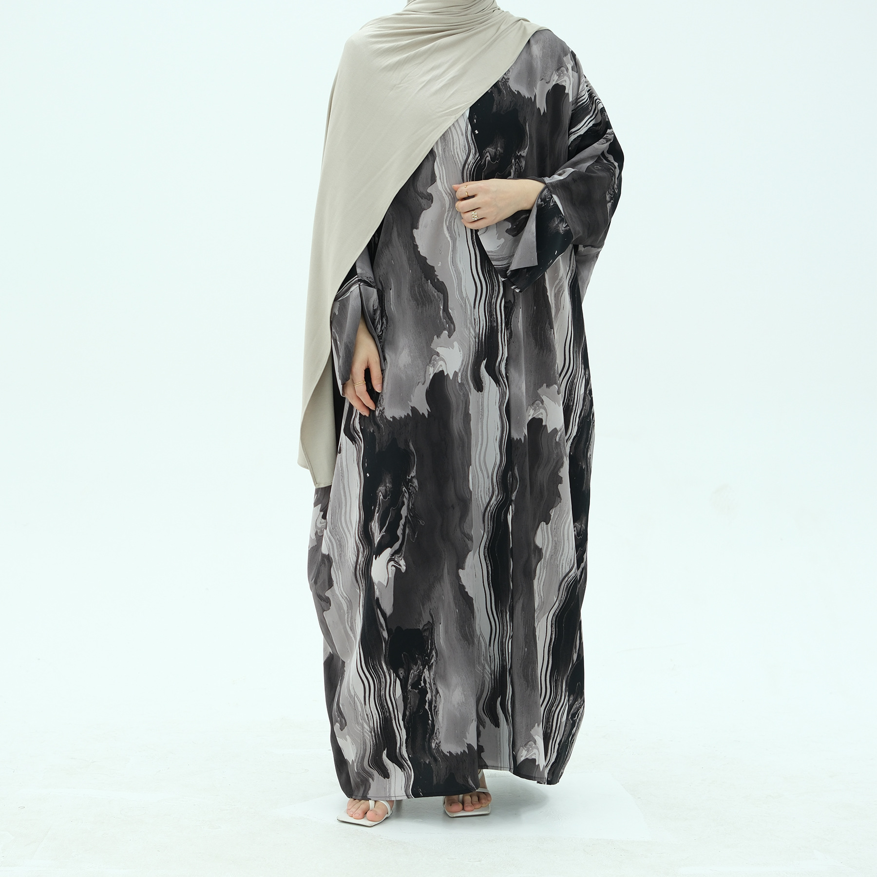 Muslim Dress for Women Party Abaya Print Cardigan Ramadan Eid Arab Long Robe Dubai Kaftan Islam Vestidos Jalabiya - detail 10