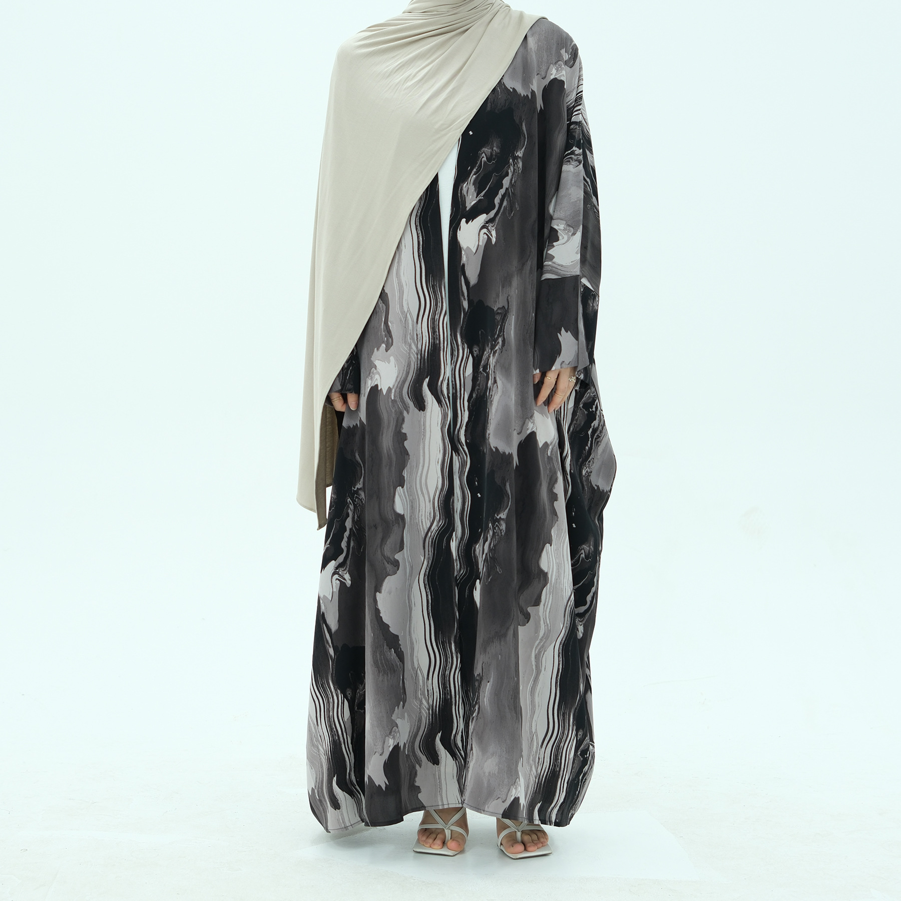 Muslim Dress for Women Party Abaya Print Cardigan Ramadan Eid Arab Long Robe Dubai Kaftan Islam Vestidos Jalabiya - detail 5