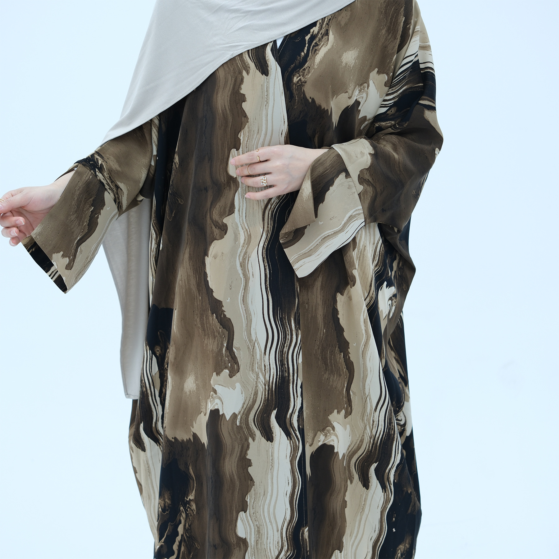 Muslim Dress for Women Party Abaya Print Cardigan Ramadan Eid Arab Long Robe Dubai Kaftan Islam Vestidos Jalabiya - detail 12