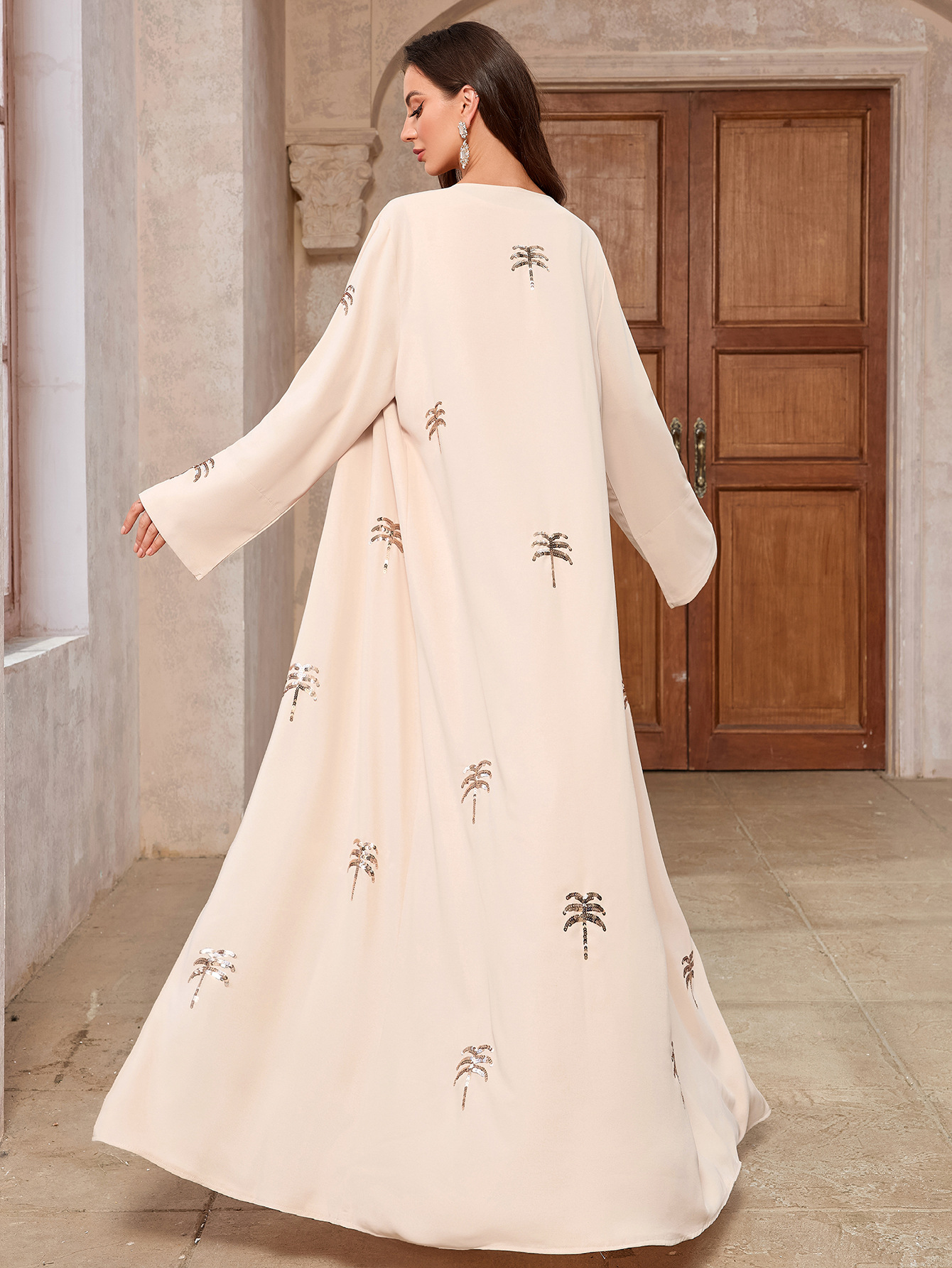 New Abaya Open Robe Grace Clothing Muslim Women Ramadan Embroidery Kimono Cardigan Kaftan Ramadan Eid Islamic Dress - detail 2