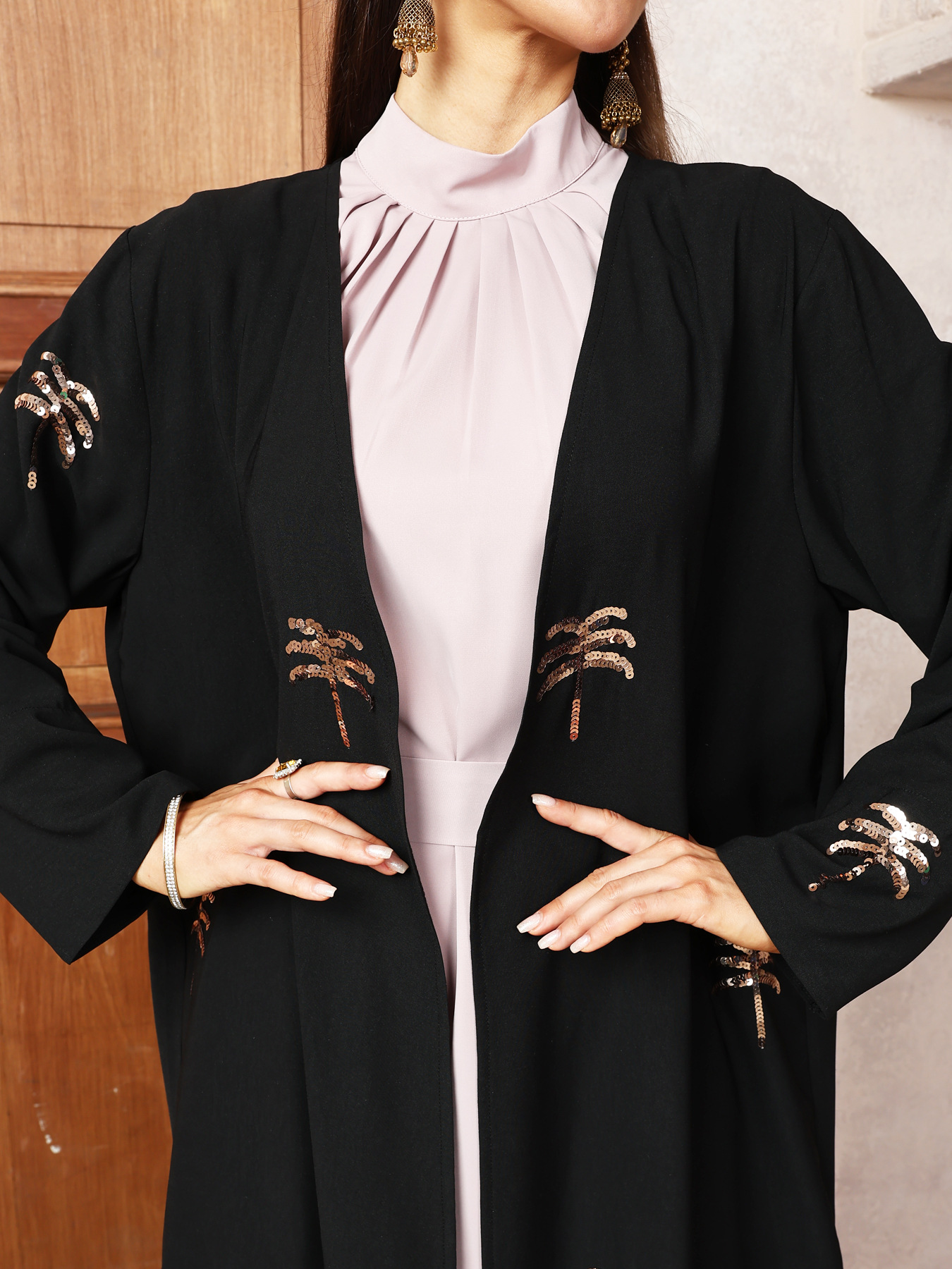 New Abaya Open Robe Grace Clothing Muslim Women Ramadan Embroidery Kimono Cardigan Kaftan Ramadan Eid Islamic Dress - detail 5