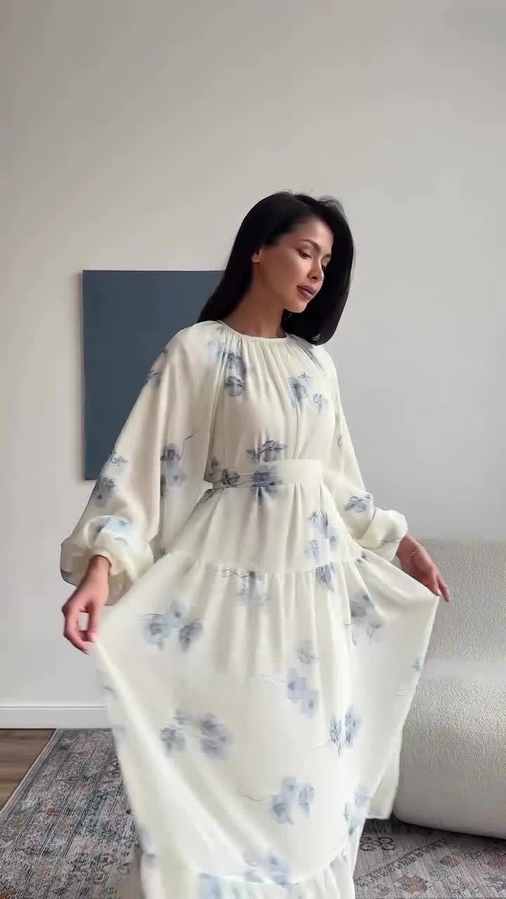 Divine Grace: Elegant Long-Sleeved Modest Fairy Dress - detail 9