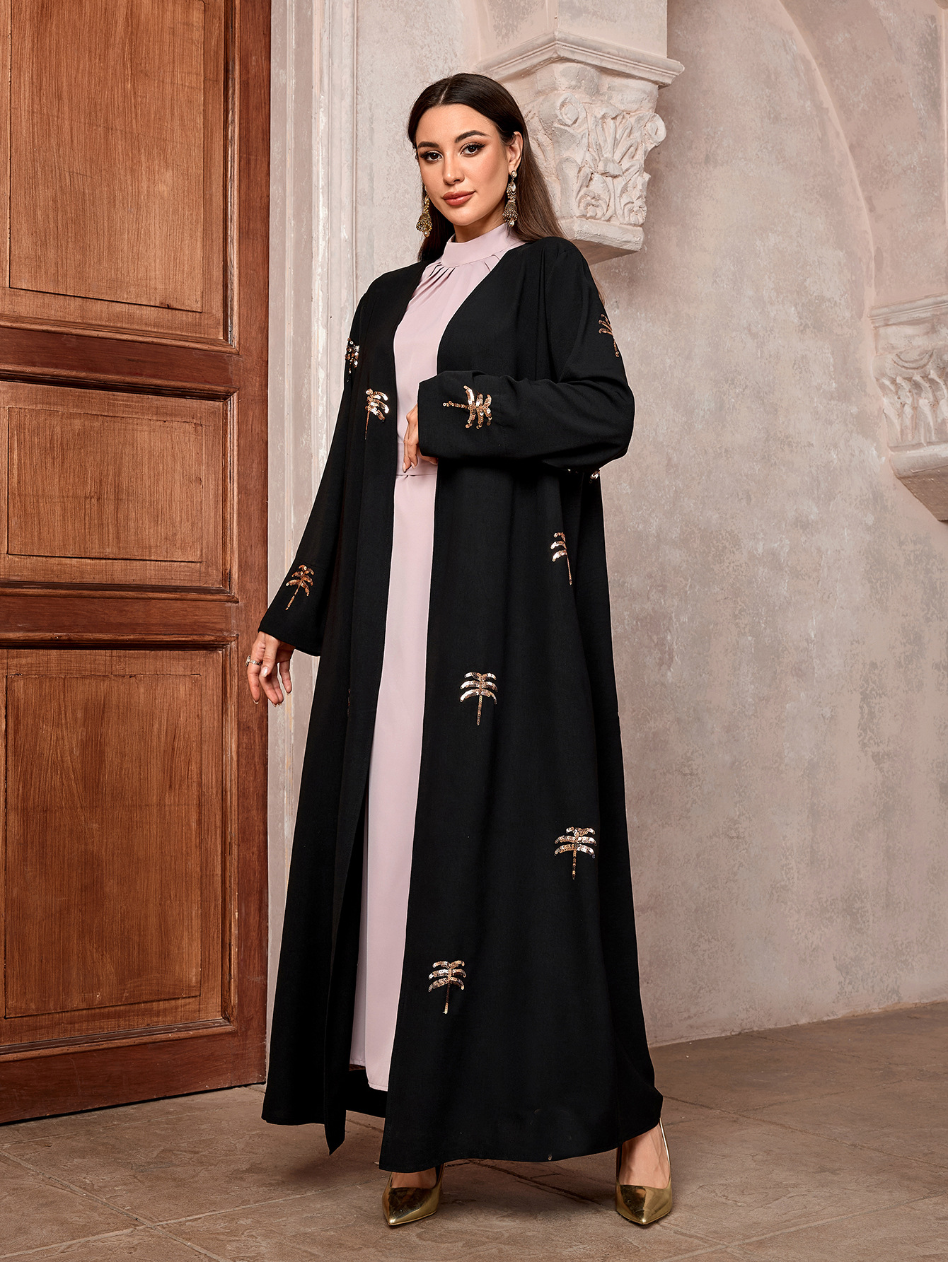 New Abaya Open Robe Grace Clothing Muslim Women Ramadan Embroidery Kimono Cardigan Kaftan Ramadan Eid Islamic Dress - detail 11