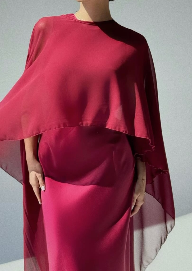 Two Piece Party Outfit Women O-Neck Bat Sleeve Tops Dresses Suits Solid Color Two Piece Set - detail 4