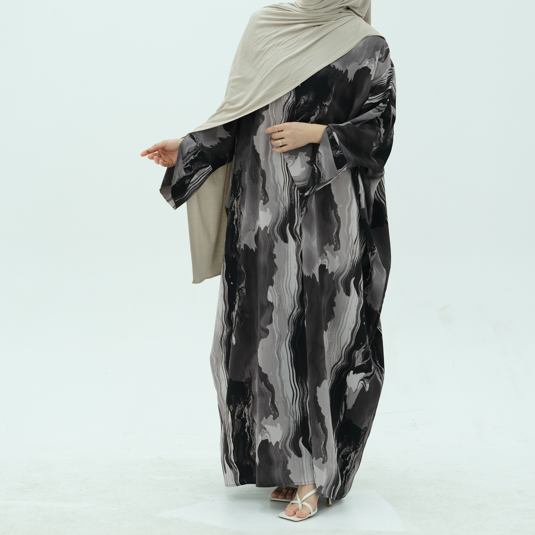 Muslim Dress for Women Party Abaya Print Cardigan Ramadan Eid Arab Long Robe Dubai Kaftan Islam Vestidos Jalabiya - detail 11