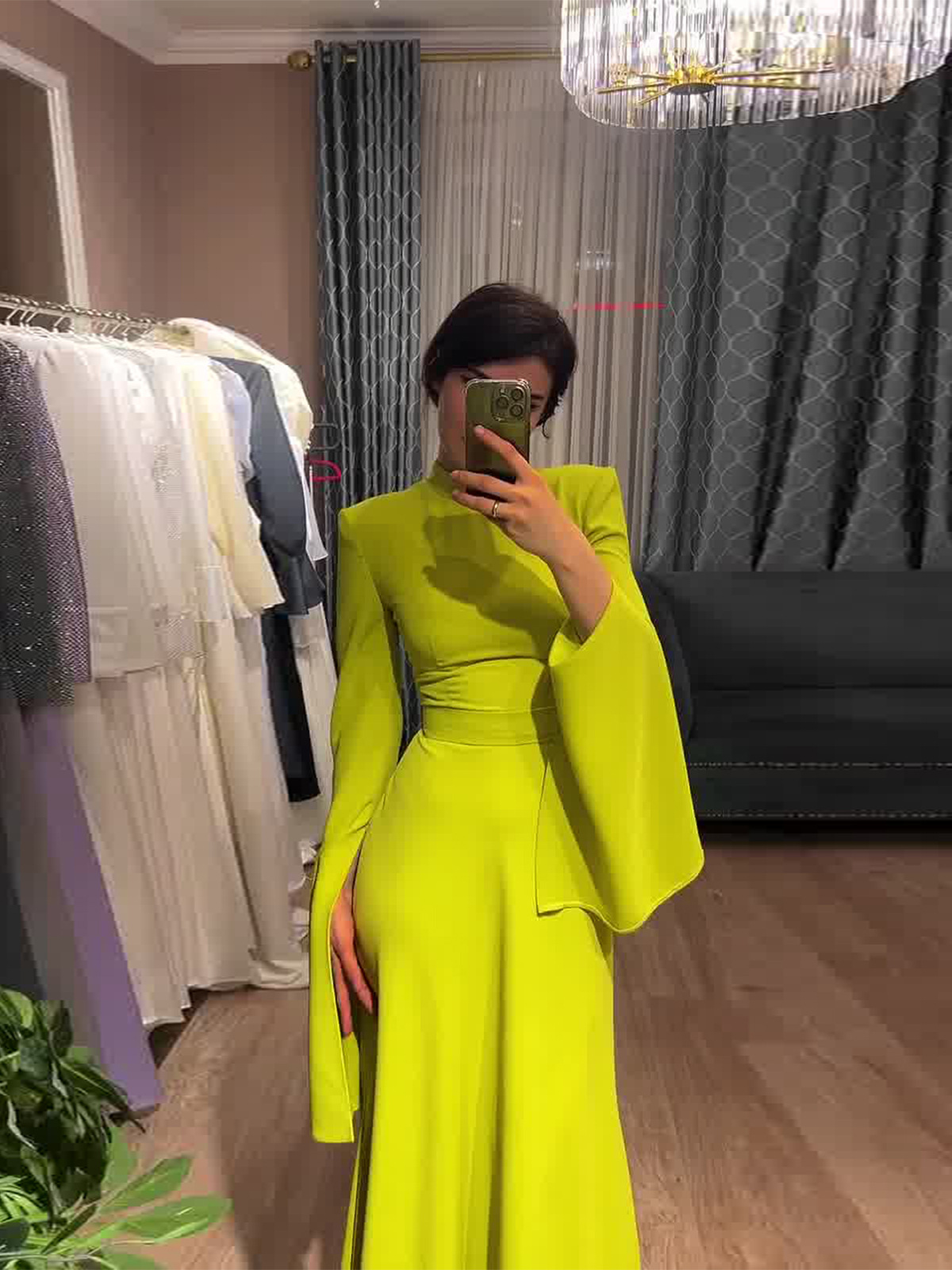 Latest Style Fashion Solid Color Party Evening Dress Women Spring Summer Ruffle Sleeves Elegant A-Line Maxi Dresses - detail 3