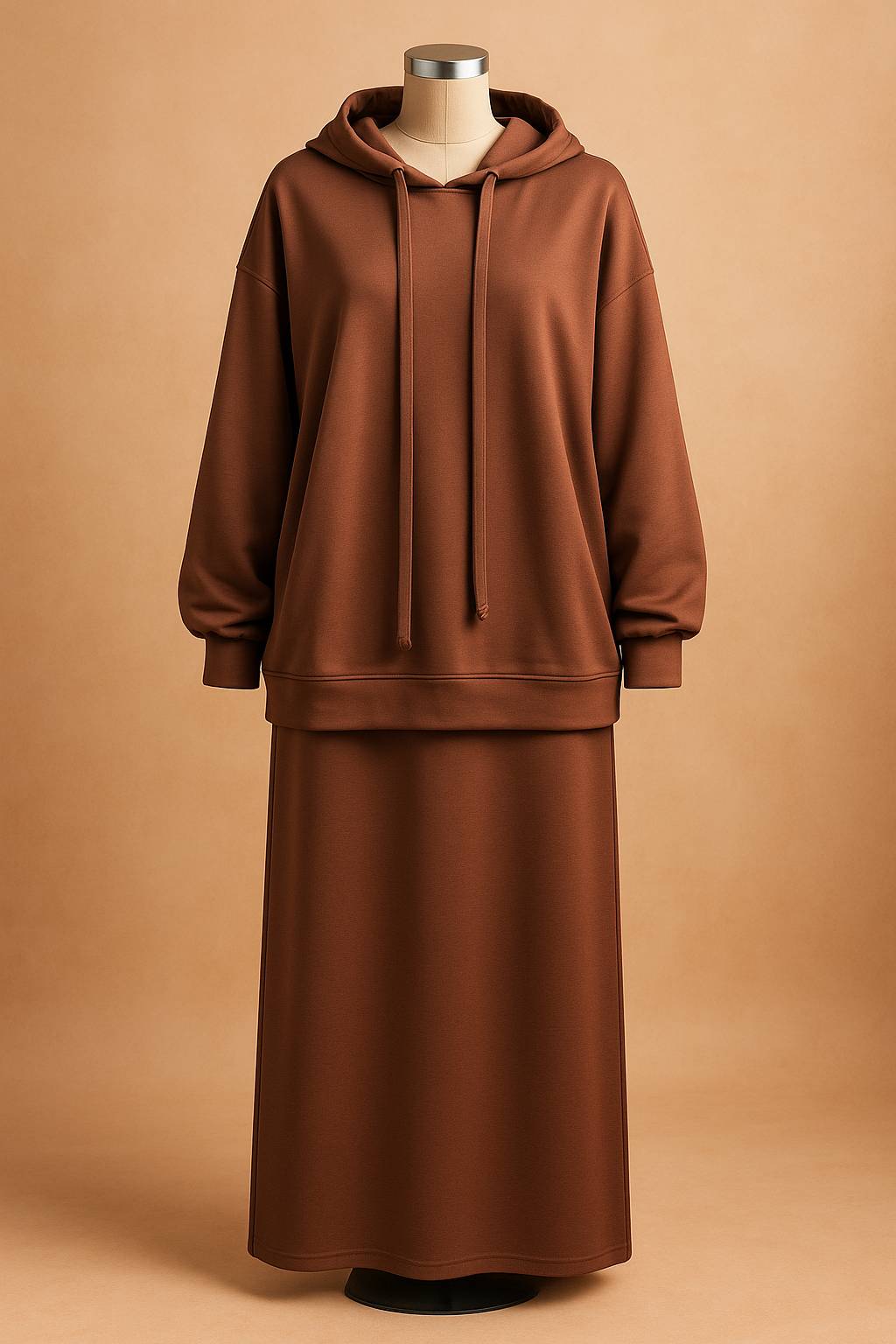 Arab Women's Set Two Pieces Suit Long Sleeve Hooded Tops Loose High Waist Skirt with Pocket Dubai Casual Clothing - detail 3