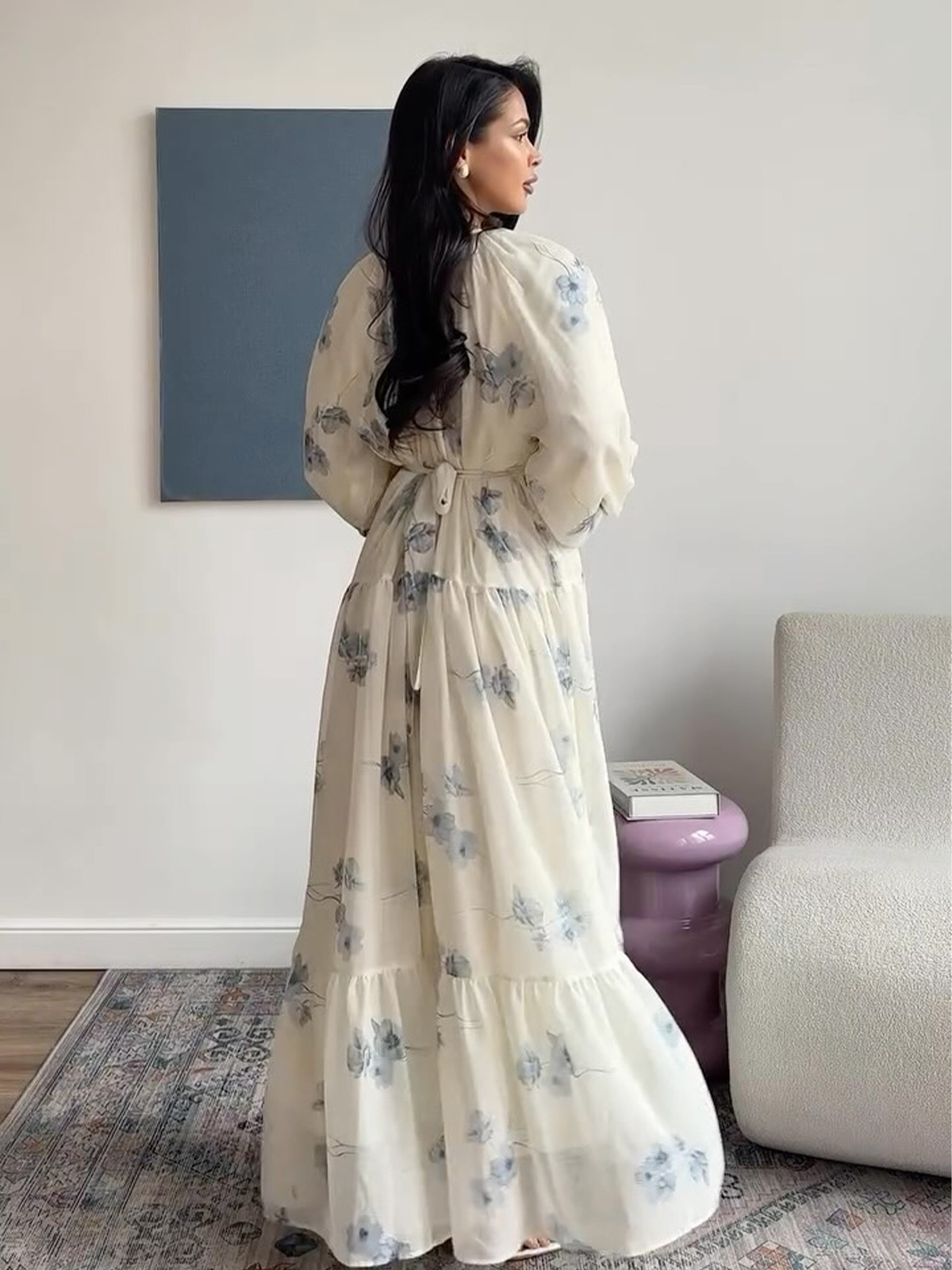 Divine Grace: Elegant Long-Sleeved Modest Fairy Dress - detail 5