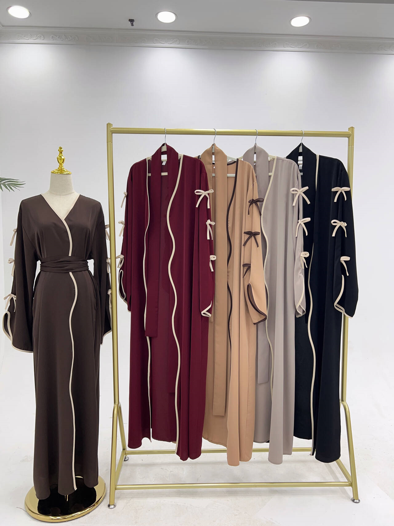 Ramadan Raya Open Abaya Dubai Luxury Muslim Dress Abayas for Women Muslim Dresses Islamic Clothes Kaftan Robe Muslimah - detail 2