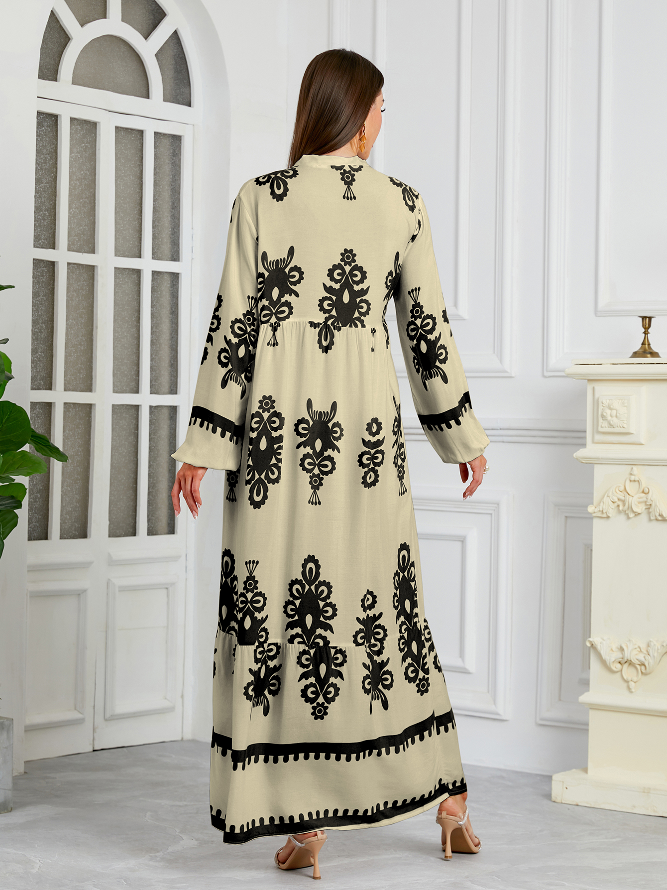 New Women's Muslim Musilin Robe Loose, Comfortable, Fashionable Home Long Dress Robe Abaya Dubai Luxury Islam Elegant - detail 6