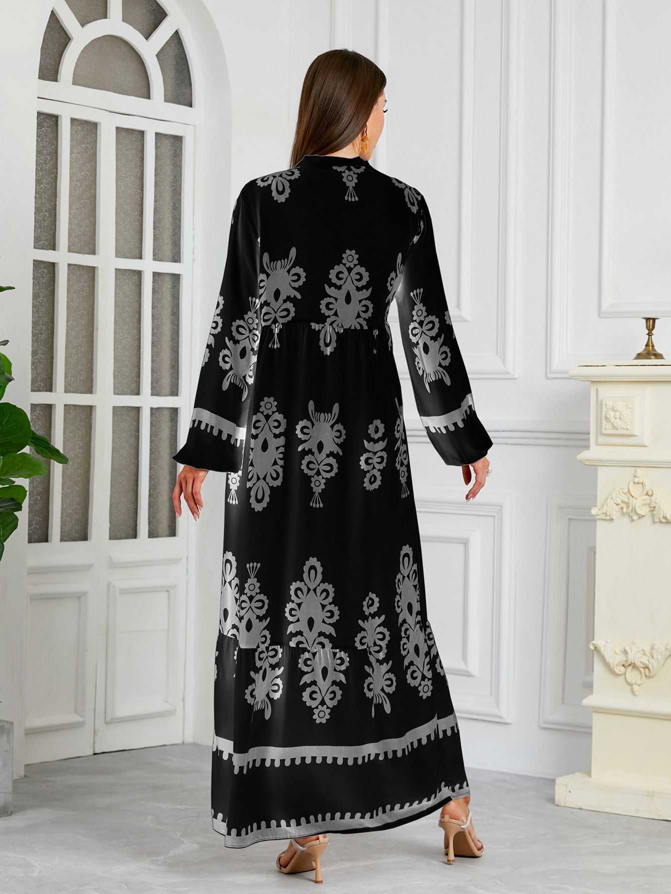New Women's Muslim Musilin Robe Loose, Comfortable, Fashionable Home Long Dress Robe Abaya Dubai Luxury Islam Elegant - detail 7