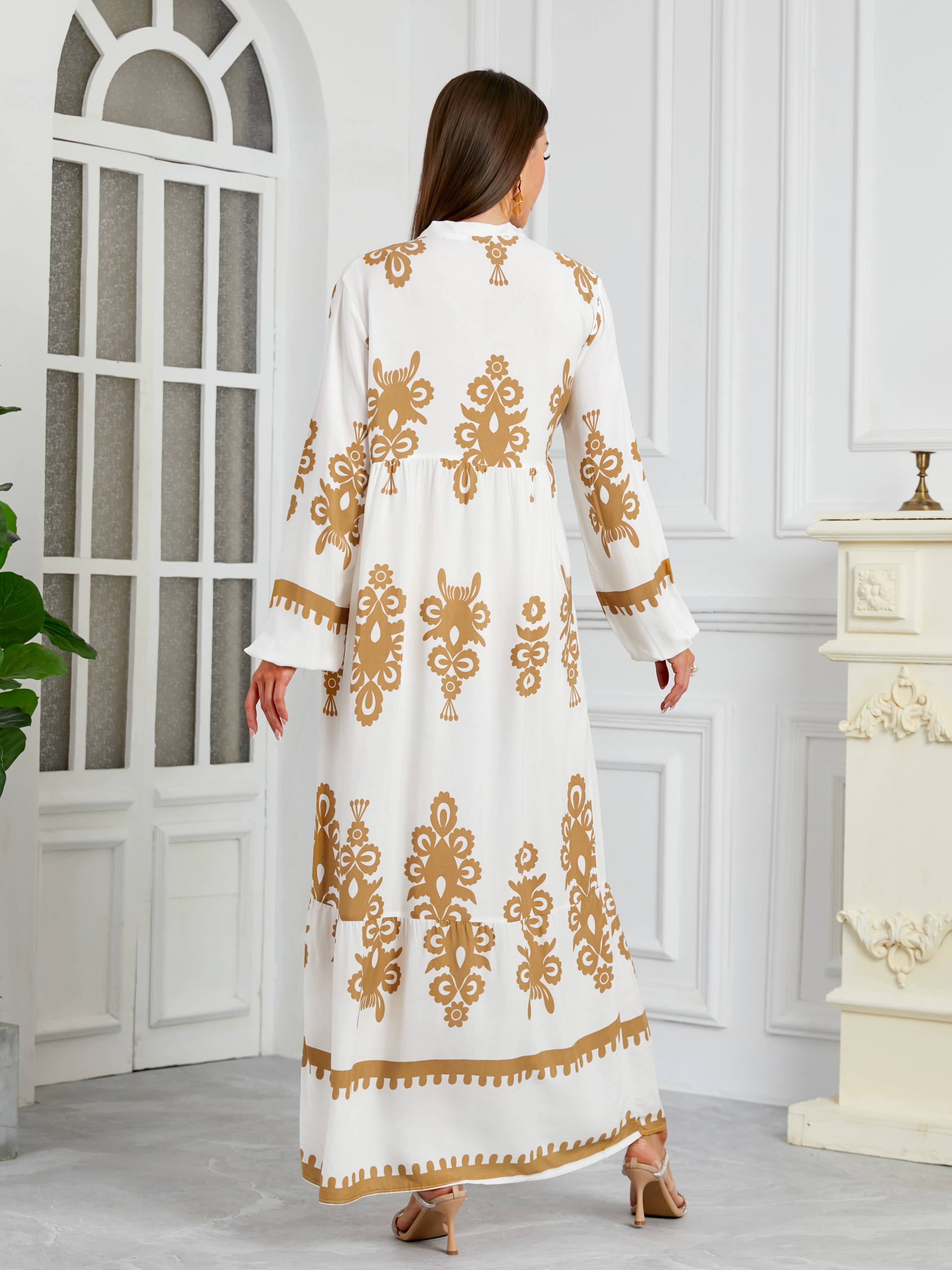 New Women's Muslim Musilin Robe Loose, Comfortable, Fashionable Home Long Dress Robe Abaya Dubai Luxury Islam Elegant - detail 1