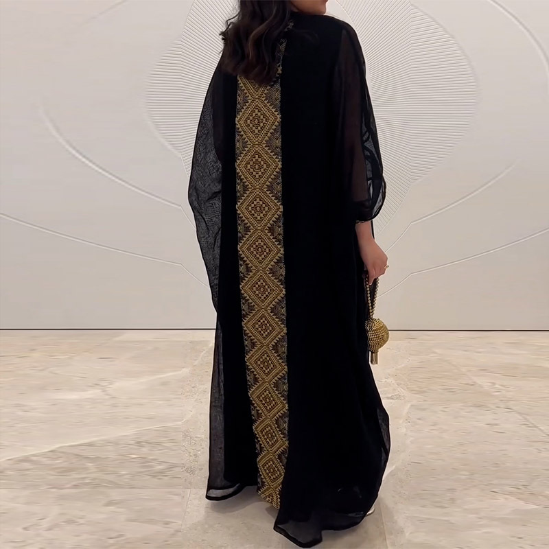 Muslim Dress 2 Piece Sets Women Modest Open Abaya Clothes Boho Suit Dresses Cardigan Robe Dubai Arab Kaftan Elegant - detail 3