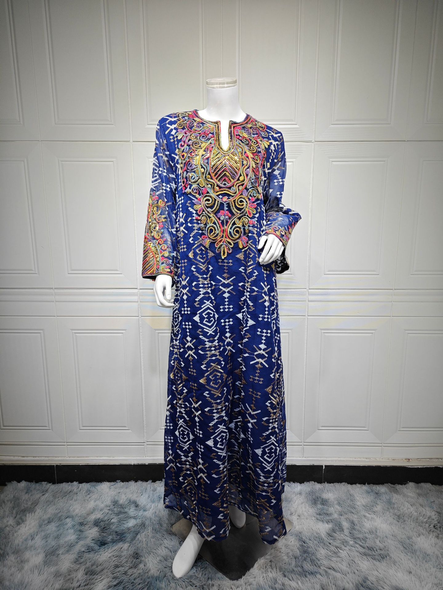 Dress for Women Abaya Muslim Mesh Embroidery Party Vestidos Largos Caftan Robe Jalabiya Dubai Kaftan Ramadan Style Gorge - detail 9