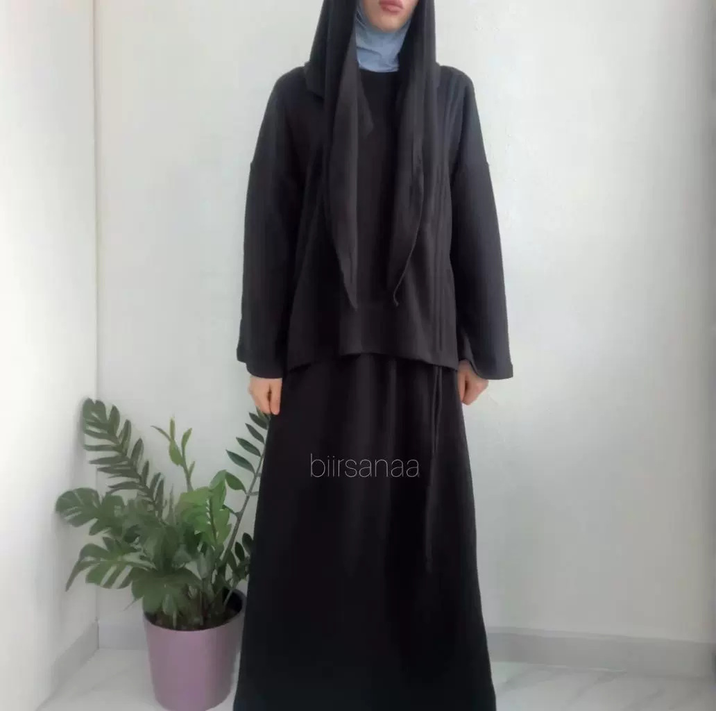 Middle East spring new loose and comfortable all-match solid color skirt suit women's clothing - detail 8