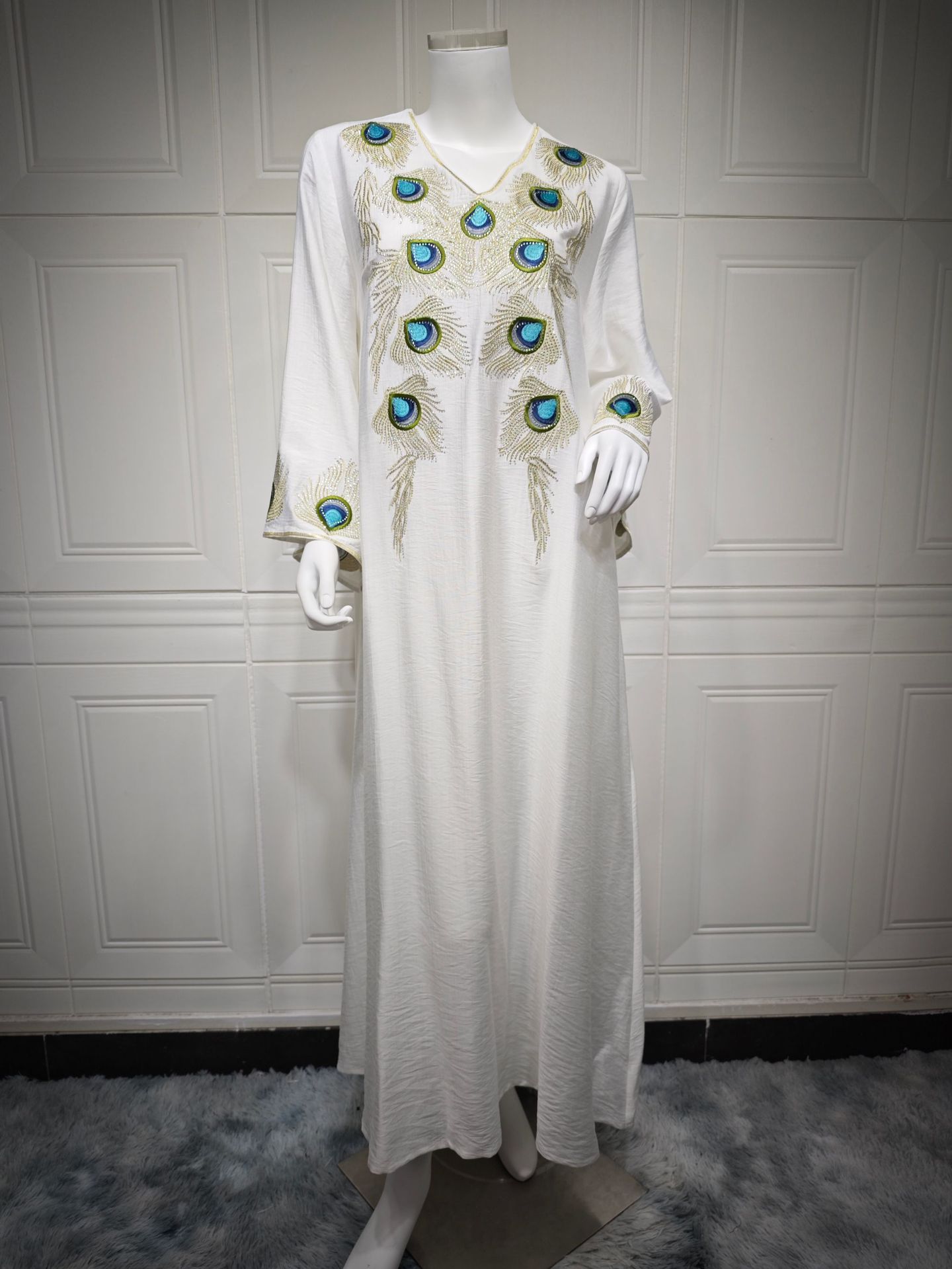Dubai Embroidery Abayas for Women Long Dress Kaftan Party Raya Djellaba Islam Clothing Caftan Jalabiya Robe - detail 8