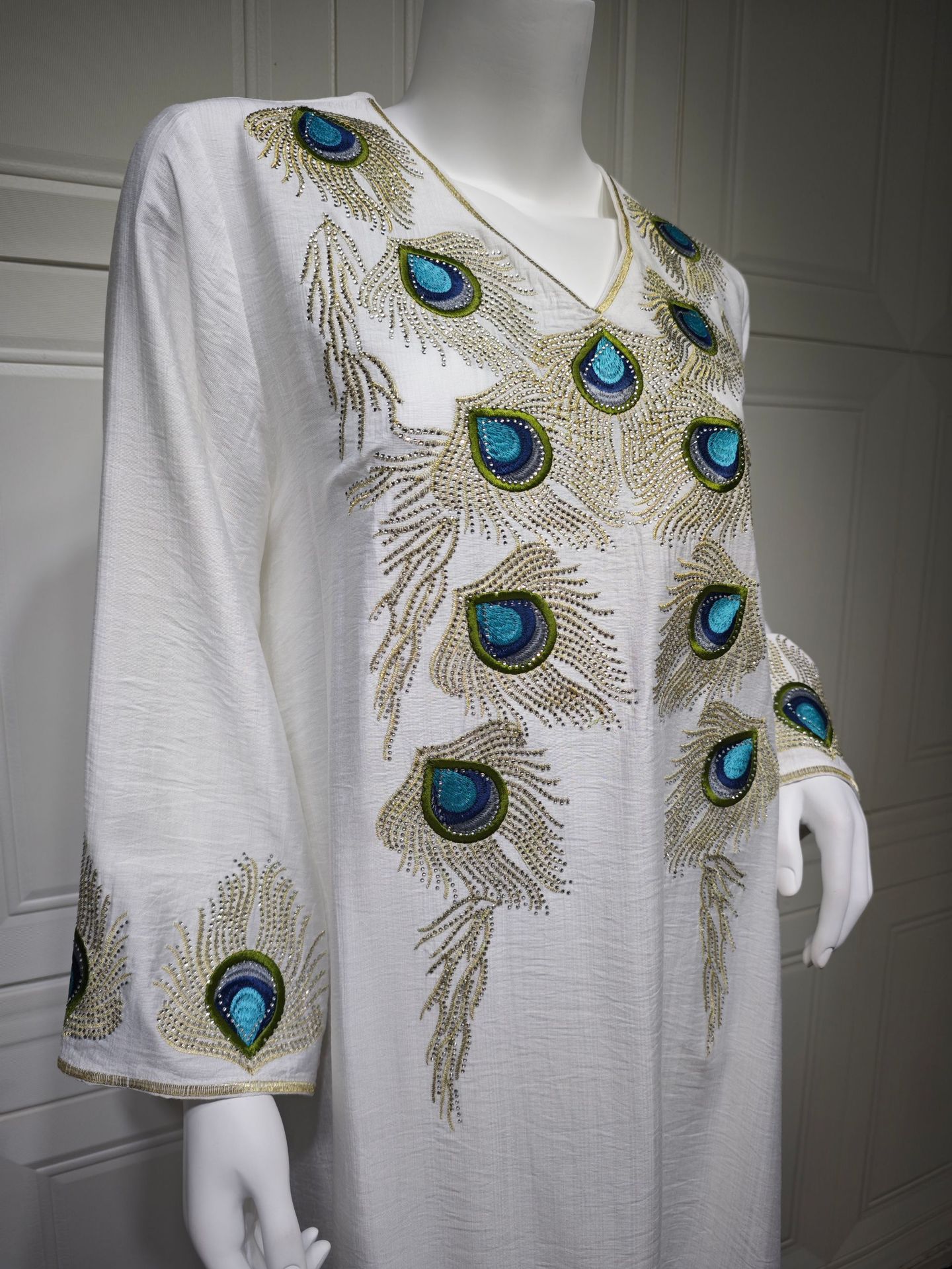 Dubai Embroidery Abayas for Women Long Dress Kaftan Party Raya Djellaba Islam Clothing Caftan Jalabiya Robe - detail 11