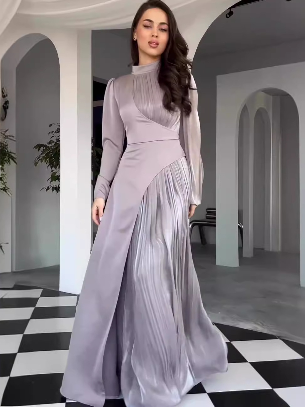 Graceful Long-Sleeve Dress – Chic Big Swing Style for Special Occasions & Celebrations - detail 5