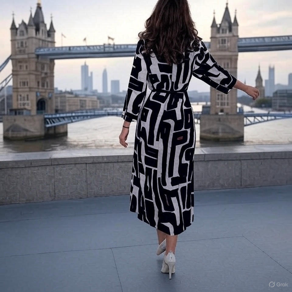 Women Dresses Long Sleeve O Neck Pullover Print Striped Dress Patchwork Streetwear Vestidos Flat Autumn Loose Fit Belt - detail 2