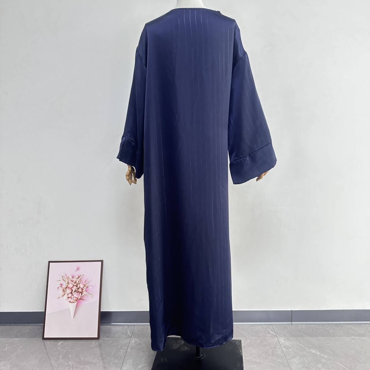 Side Wrap Abaya Ramadan Robe Muslim Women Dubai Islam Dress Satin Abayas Kebaya Caftan - detail 9