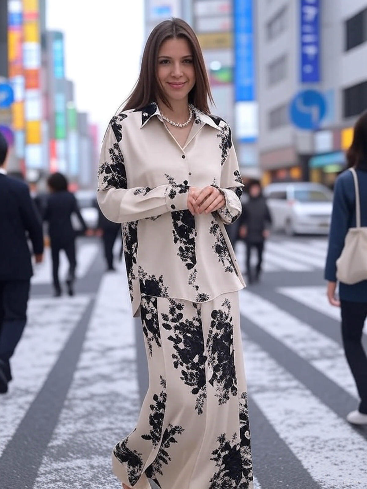 2 Piece Abaya Set Muslim Women Flower Print Shirt Skirt Suits Ramadan Dubai Abayas Islam Outfits Jalabiya Ensemble - detail 2