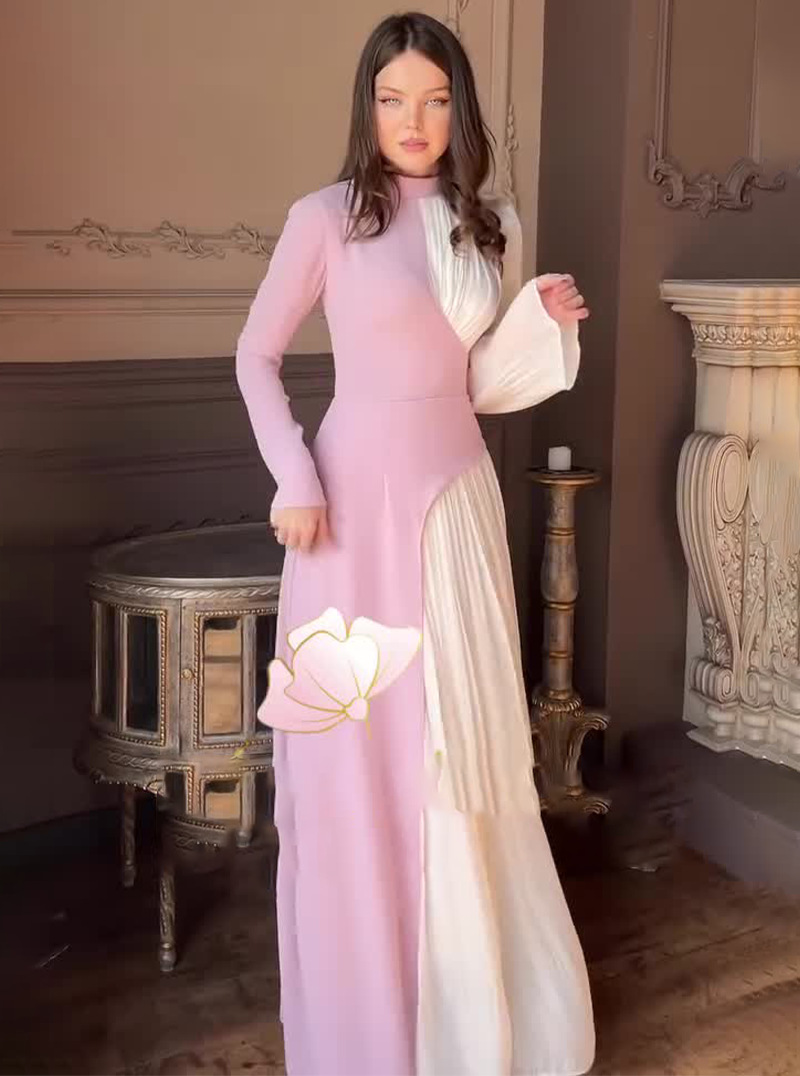 Graceful Long-Sleeve Dress – Chic Big Swing Style for Special Occasions & Celebrations - detail 7