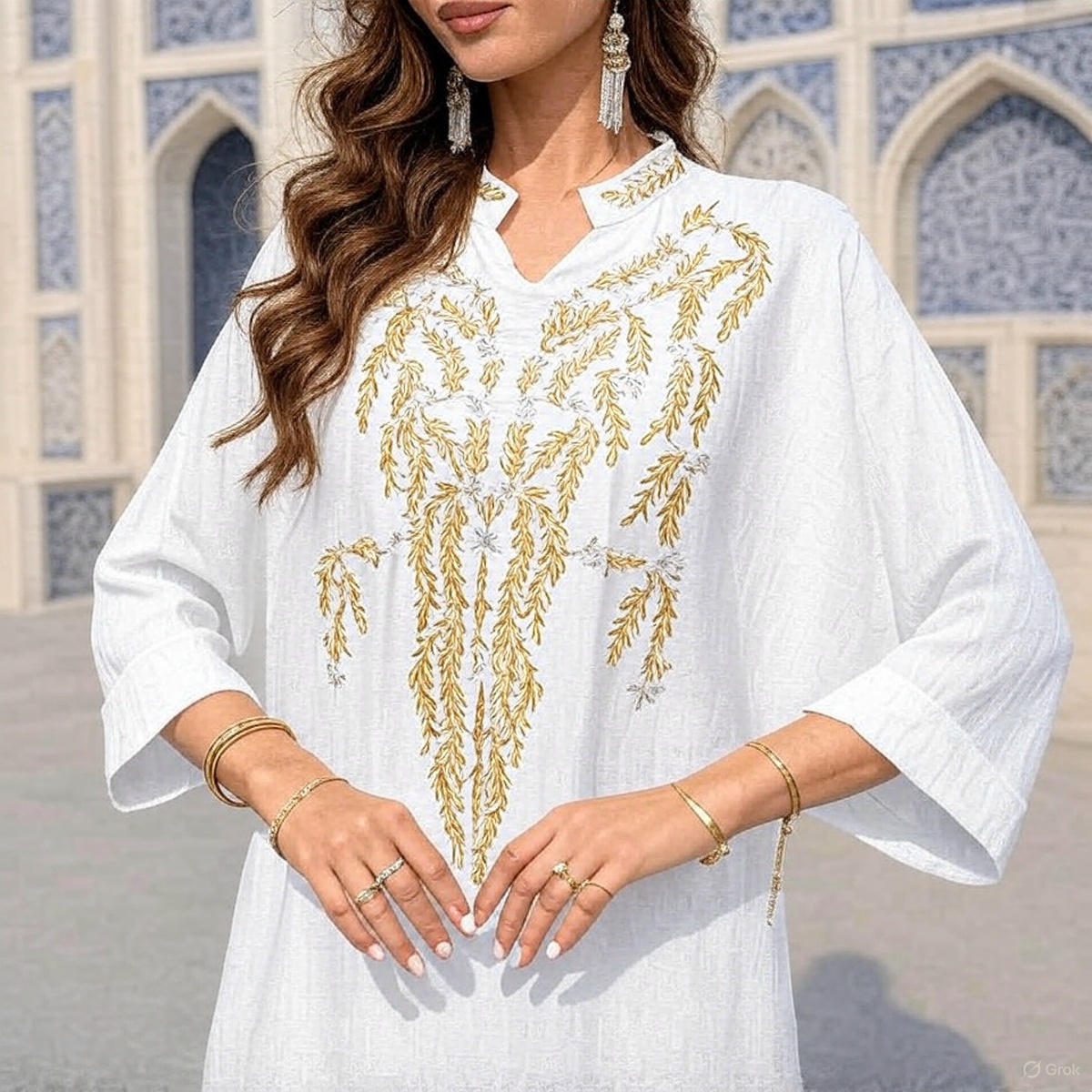 Muslim Robe Women Embroidered Abaya Dress Dubai Women Muslim Slim Elegant Abaya - detail 2