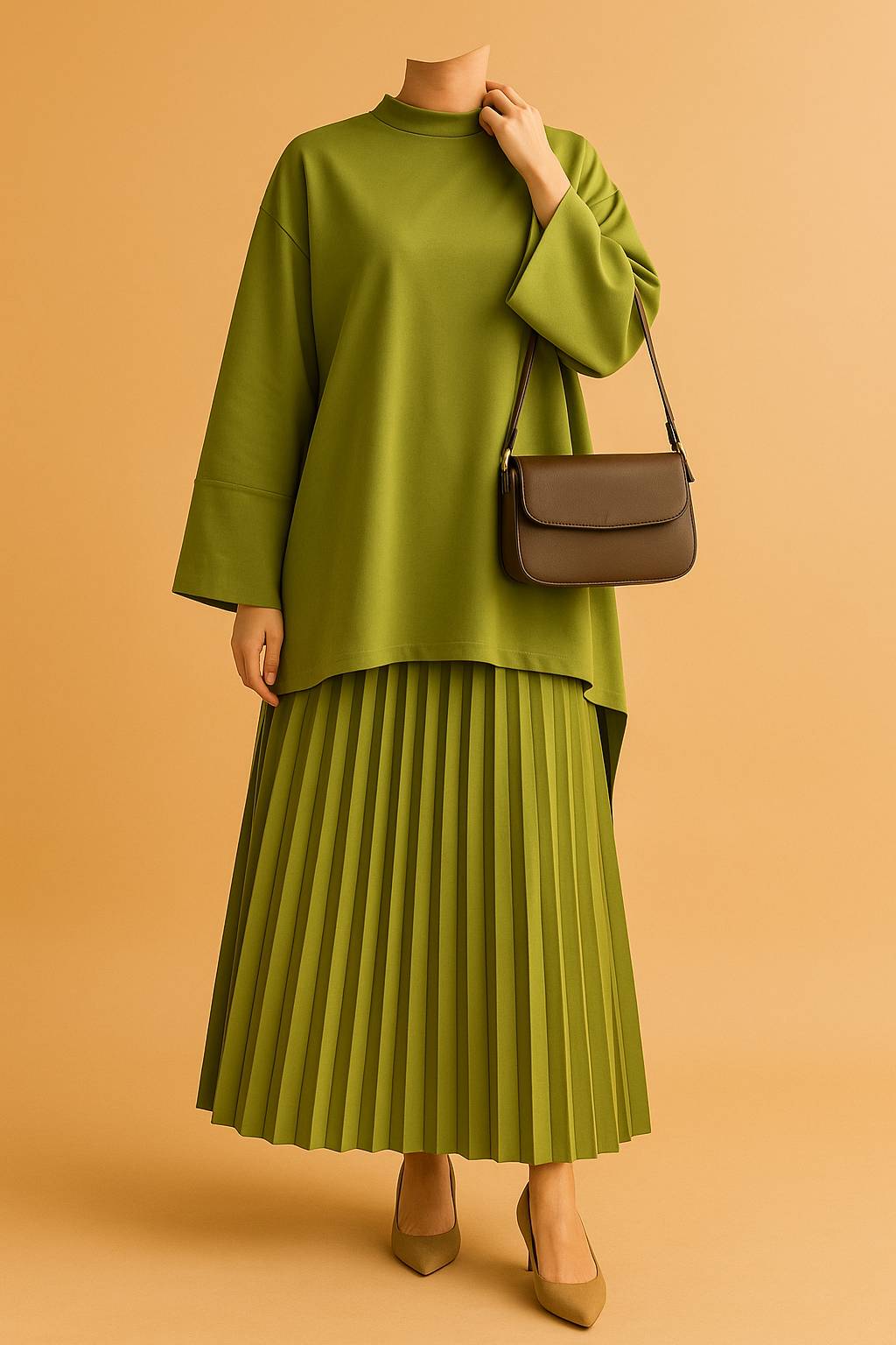 Muslim Two Piece Set Women Top Long Skirt Suit Ramadan Dubai Islam Casual Ensemble Femme Arabic Skirts Outfits - detail 2