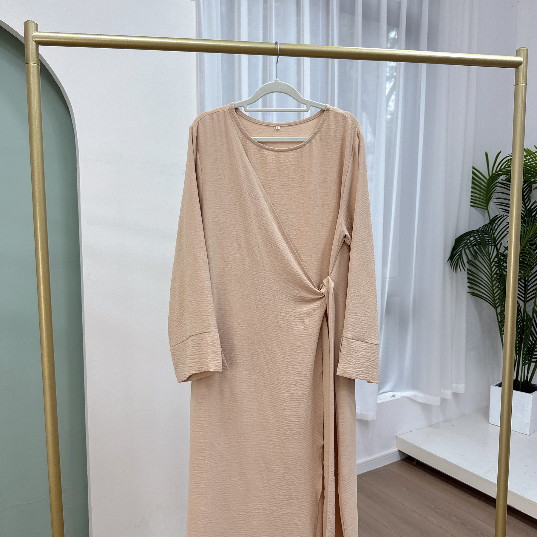 Muslim Modest Dress for Women Eid Plain Dubai Abaya Luxury Elegant Islam Party Clothing Solid Color Robe - detail 7