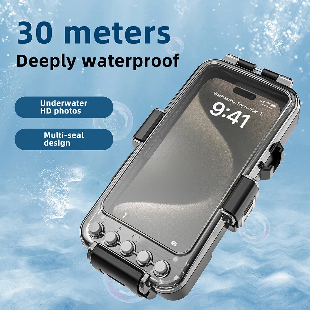 Underwater 98FT/30M Waterproof Diving Case Cover for iPhone 14 15 16 17 pro Max Samsung S24 Ultra - detail 8